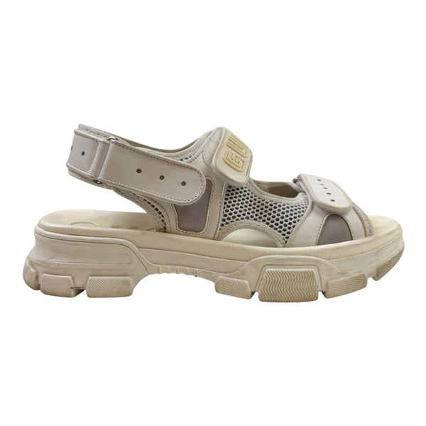 Gucci Leather and Mesh Sandals White