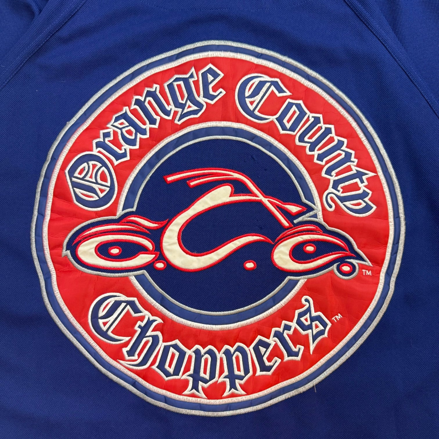 Vintage Orange County Choppers New York Baseball Jersey Blue