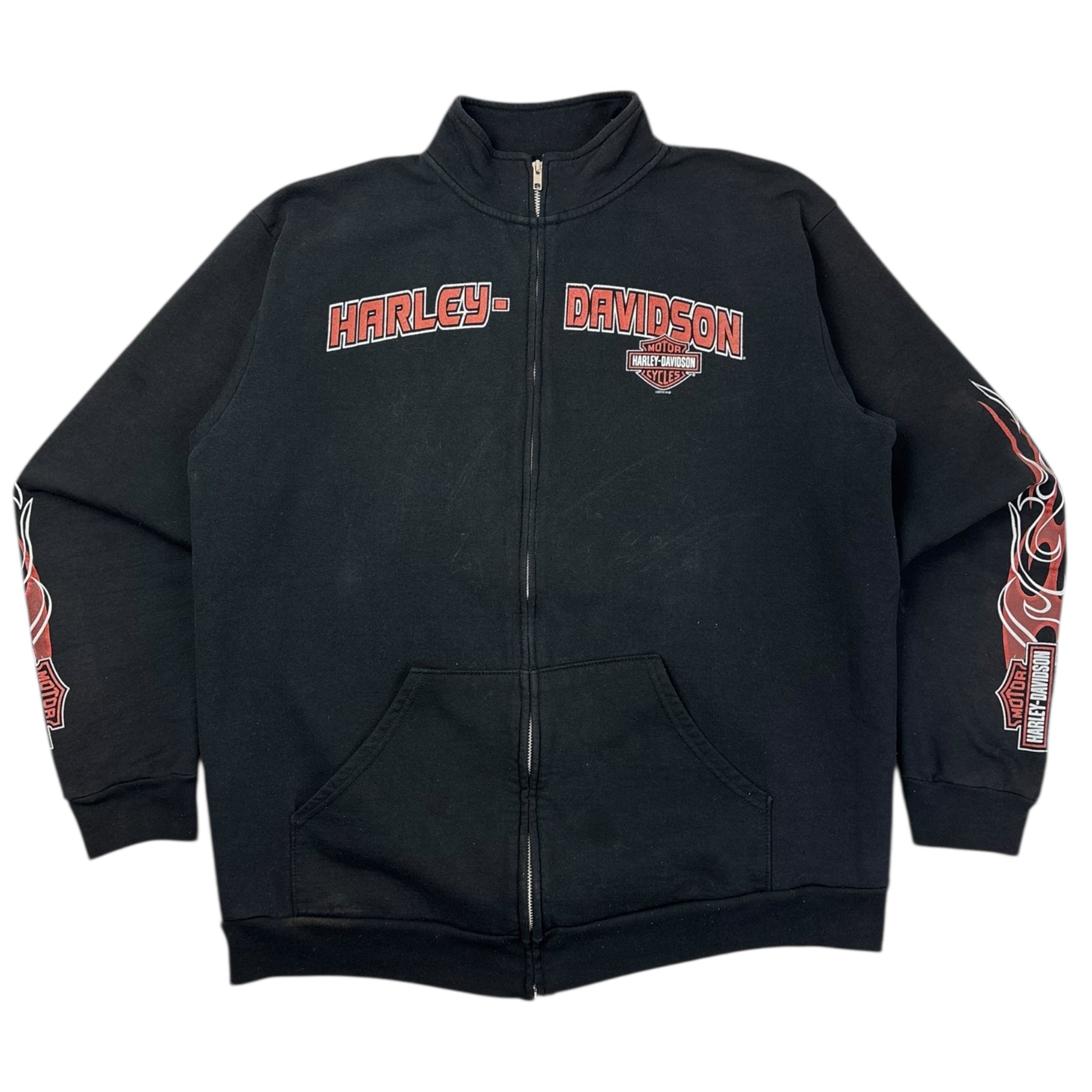 2012 Harley Davidson Flame Sleeve Zip Sweater