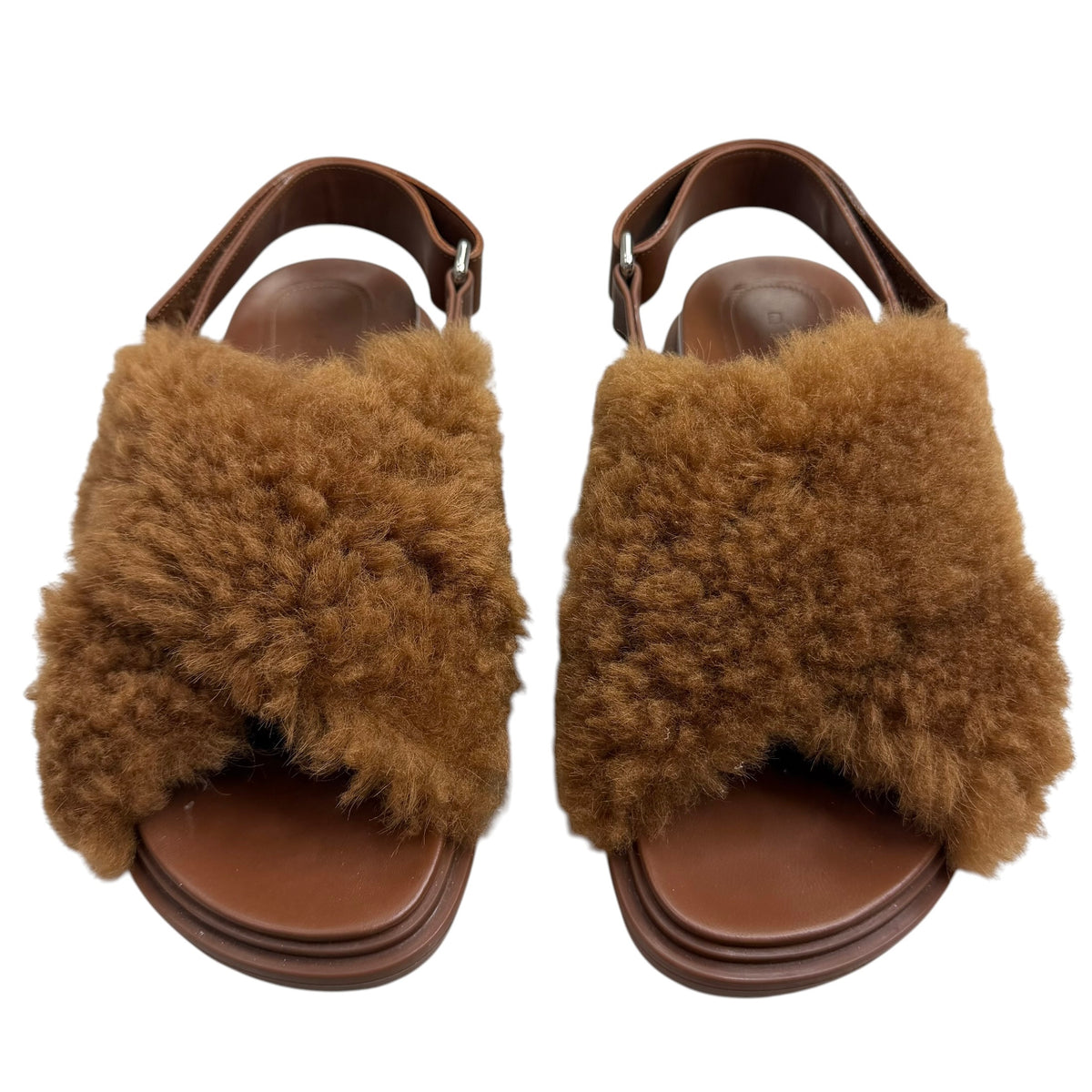 (W) Marni Fussbett Shearling Sandal Caramel (Used)