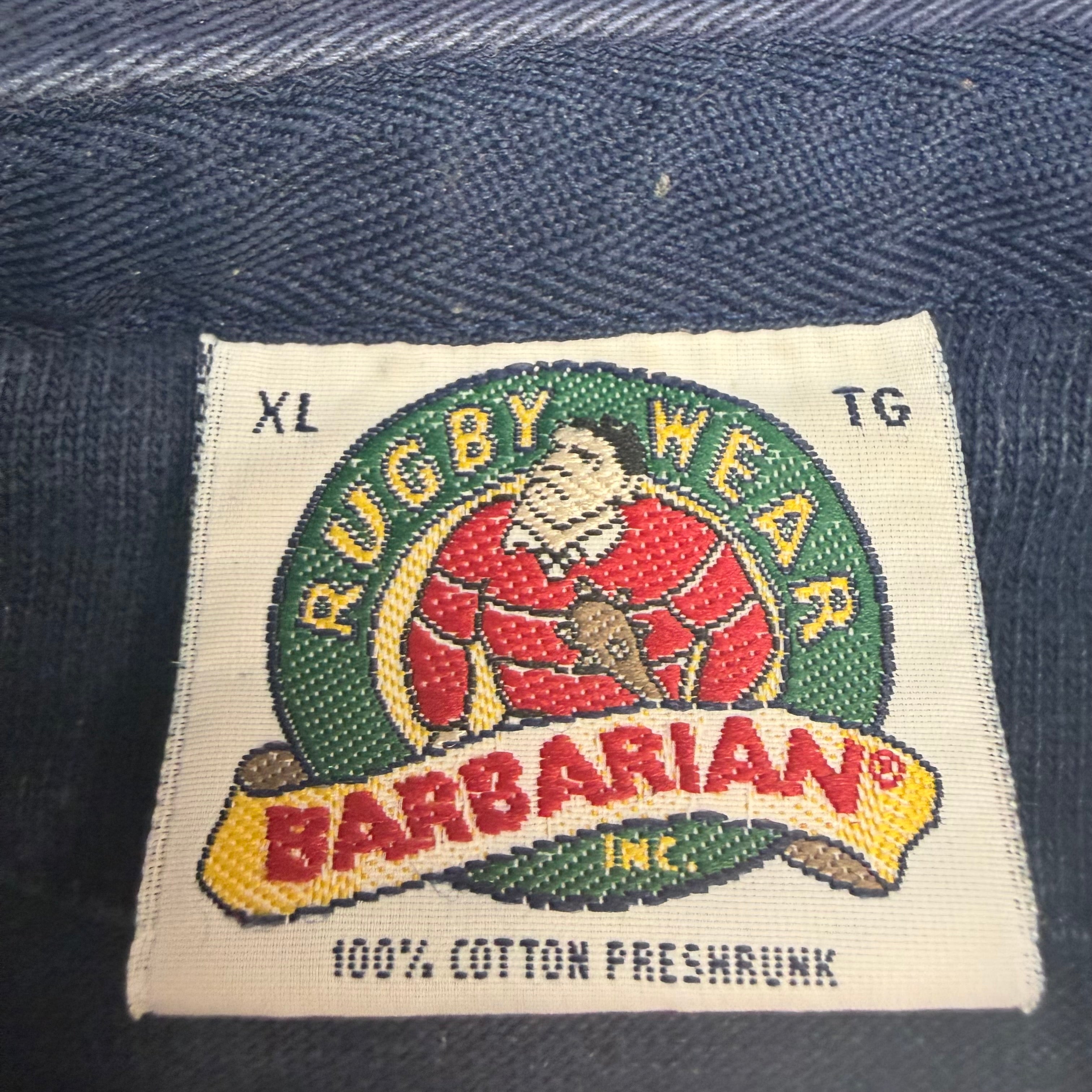 Vintage Barbarian Rubgy Wear Longsleeve Polo Navy