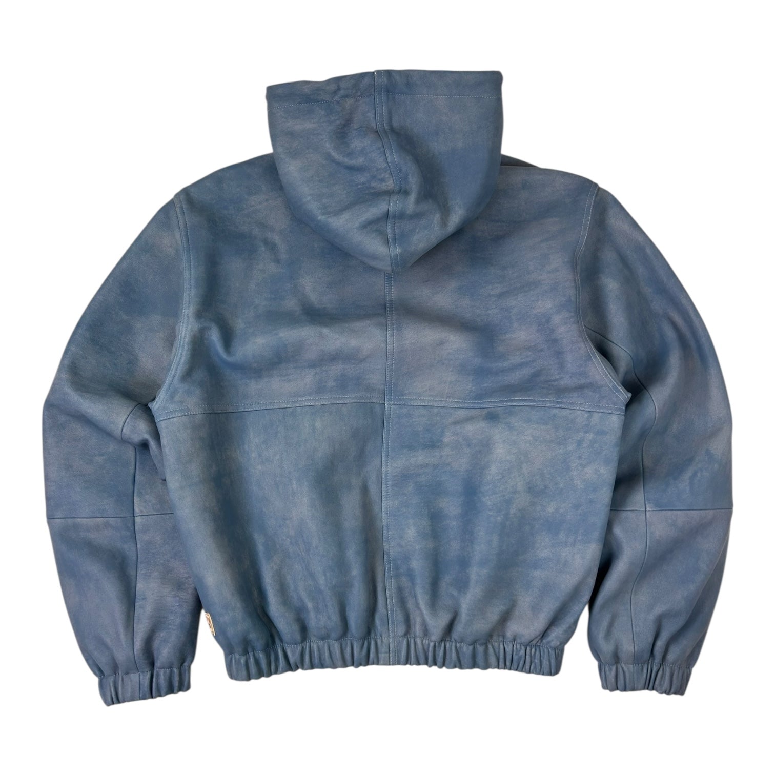 Stussy Stone Wash Leather Work Jacket Washed Blue