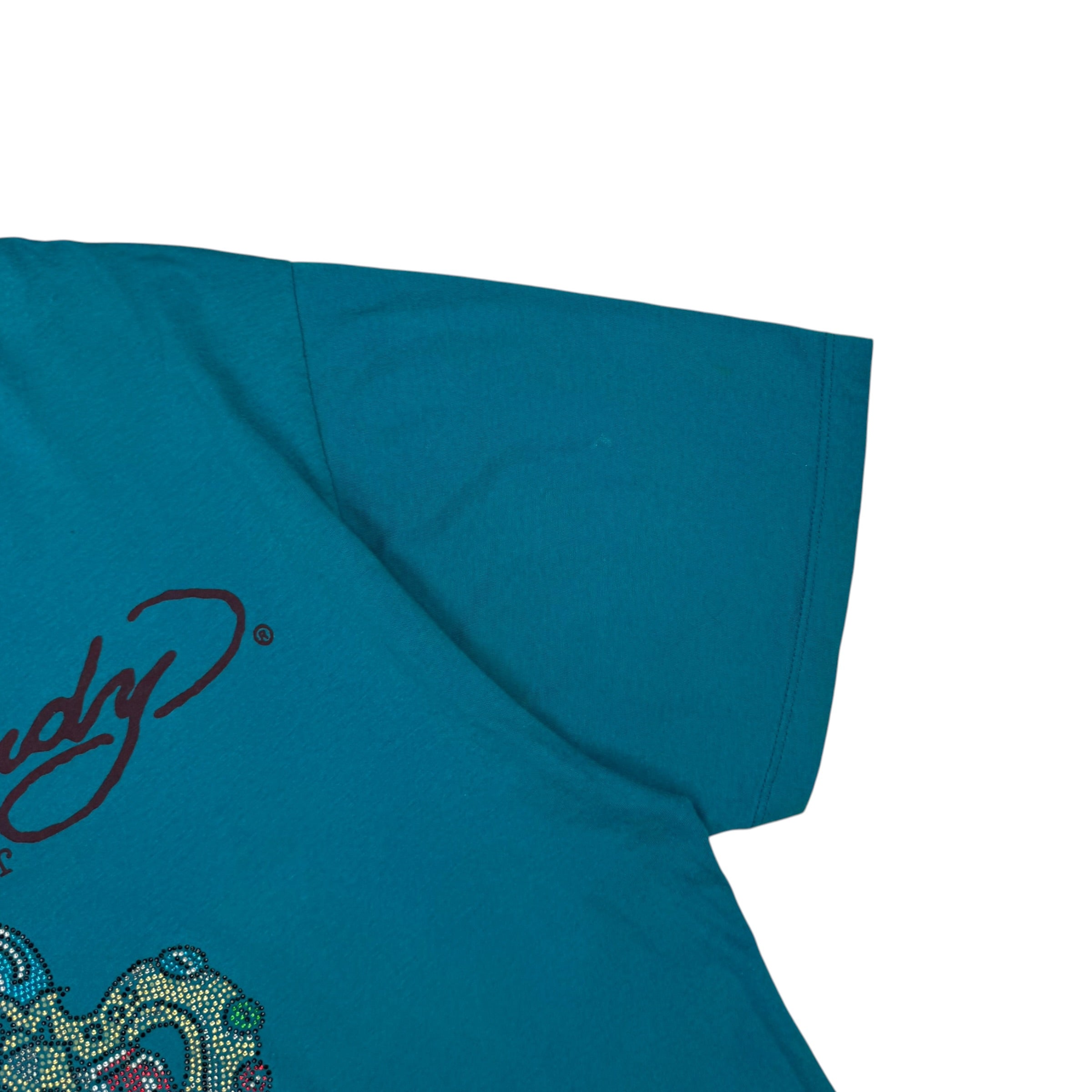 Vintage Christian Audigier Ed Hardy Skull Tee Aqua