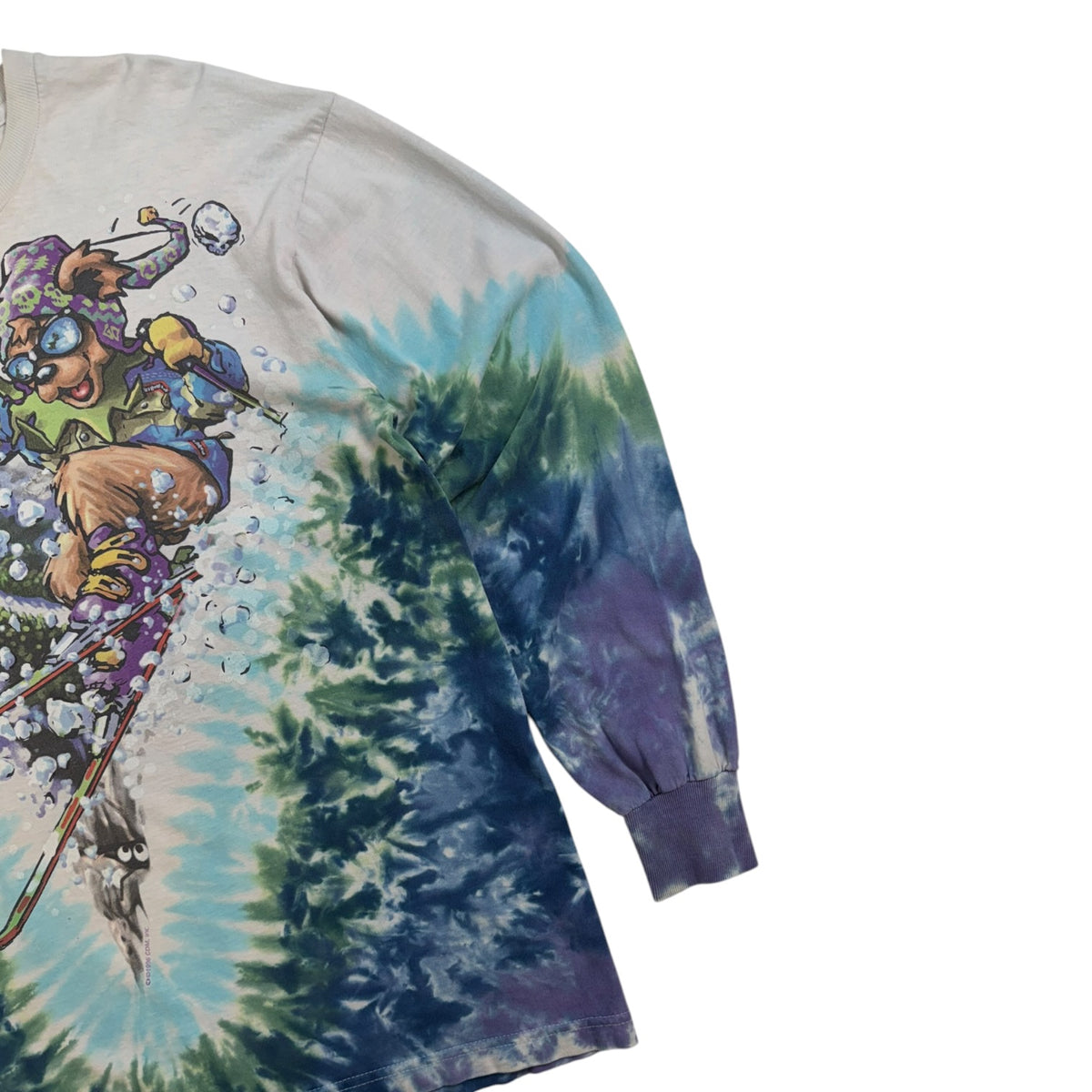 1996 Grateful Dead “ Ski Dead” Liquid Blue Tie Dye Long Sleeve Shirt