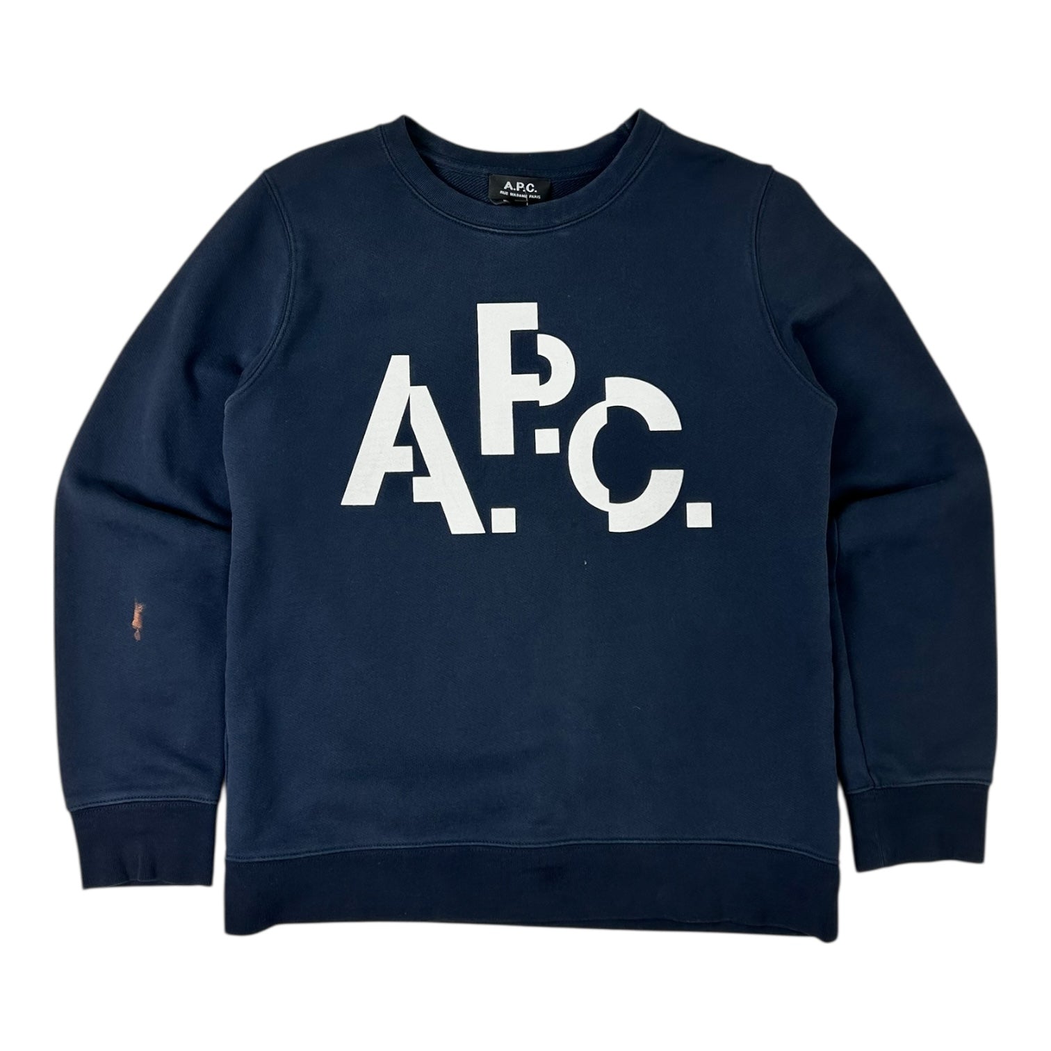 A.P.C. Decale or V.P.C. Logo Crewneck Navy