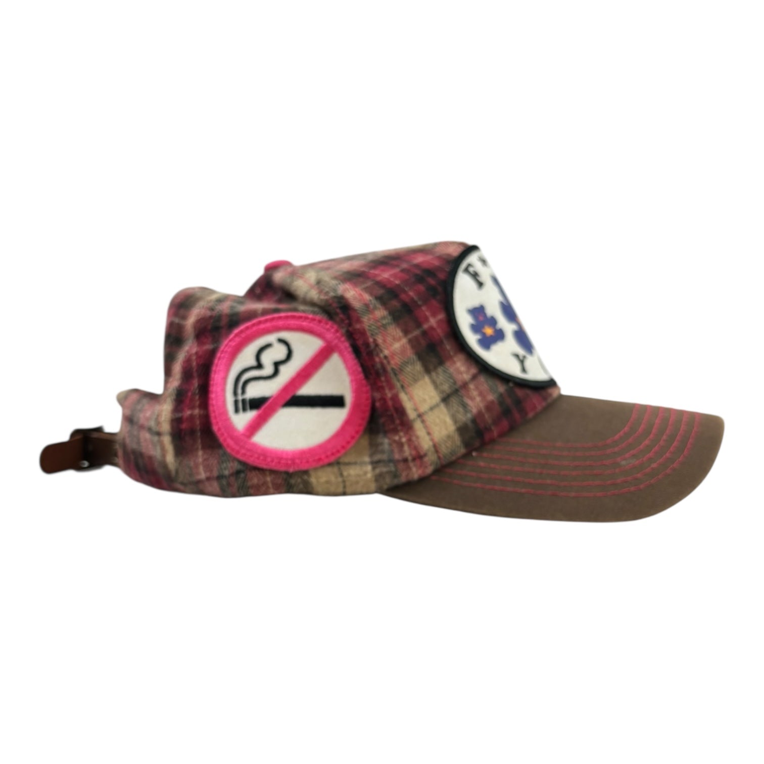 (W) Beepy Bella “F*ck You” Plaid Trucker Hat
