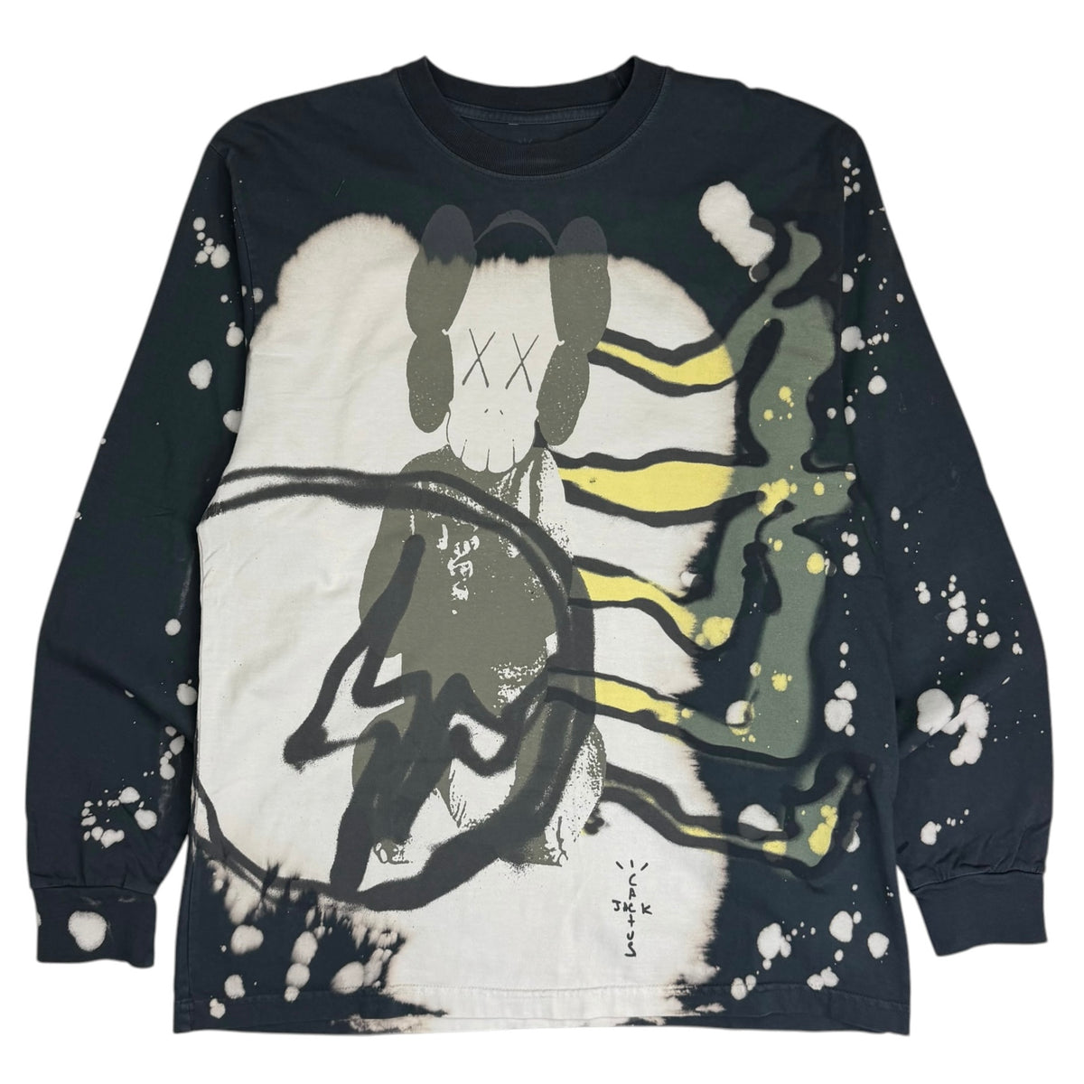 Travis Scott Cactus Jack X KAWS Fragment L/S Tee Black