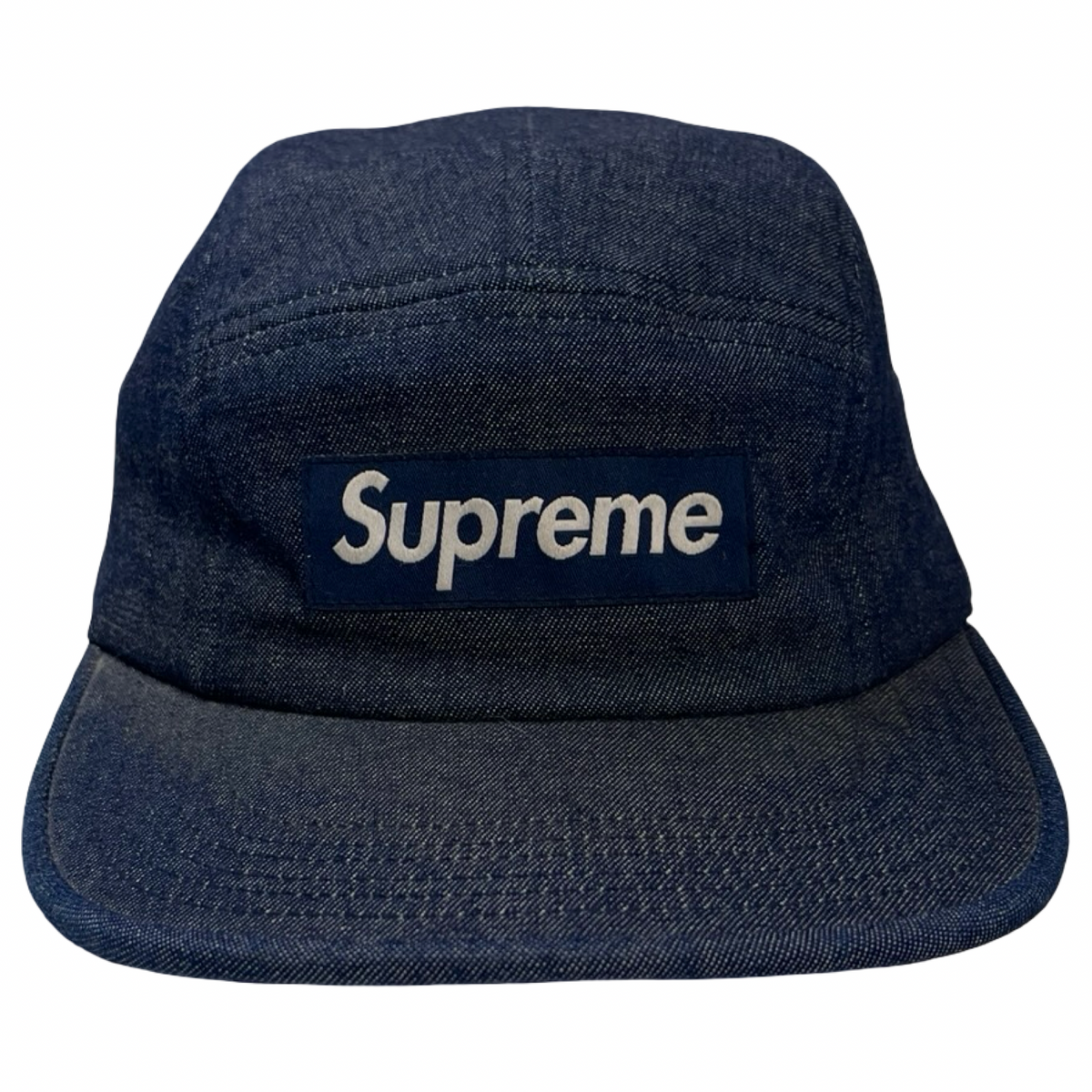 Supreme Navy Denim 5-Panel Camp Cap