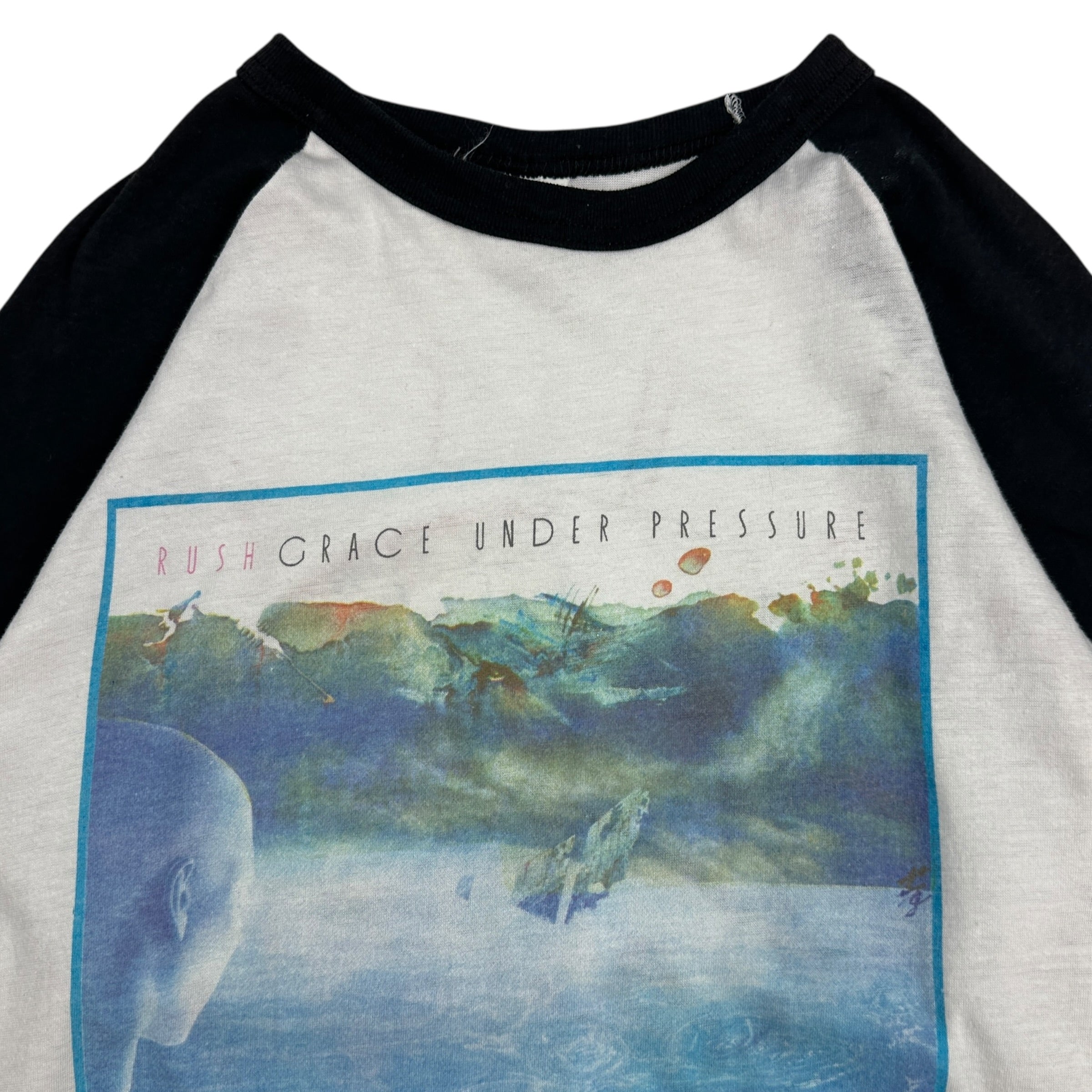 1984 Rush Grace Under Pressure Baseball Tee Black/White