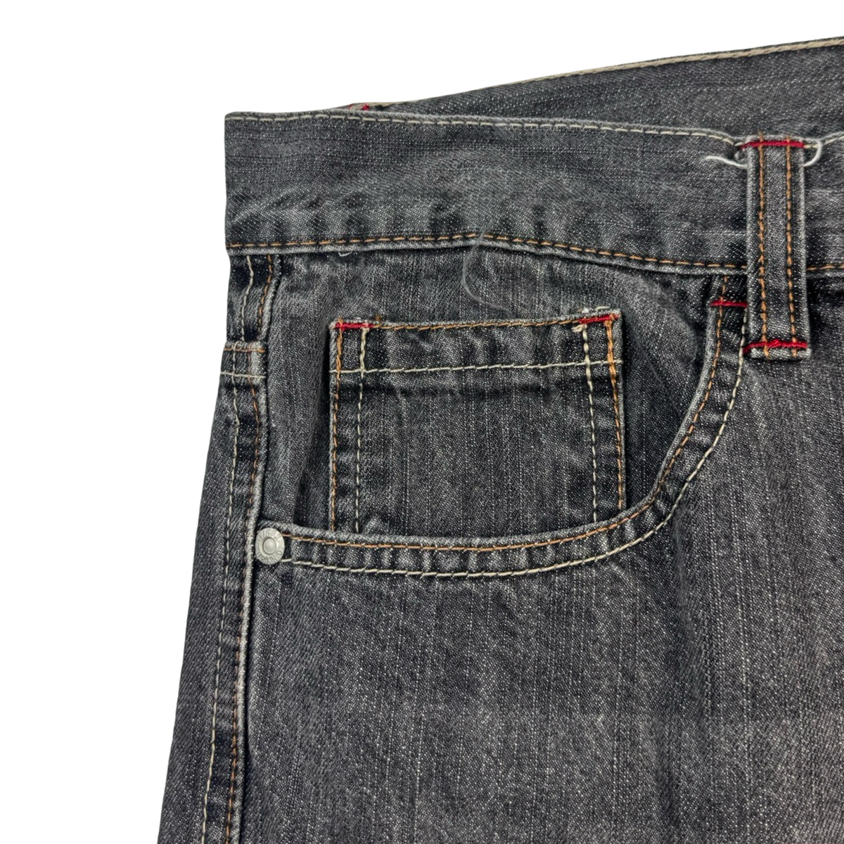 Vintage Y2K Avirex Skull Pocket Denim Shorts Washed Grey