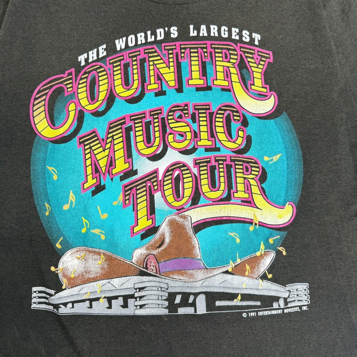 1991 The Worlds Biggest Country Music Tour Tee Black