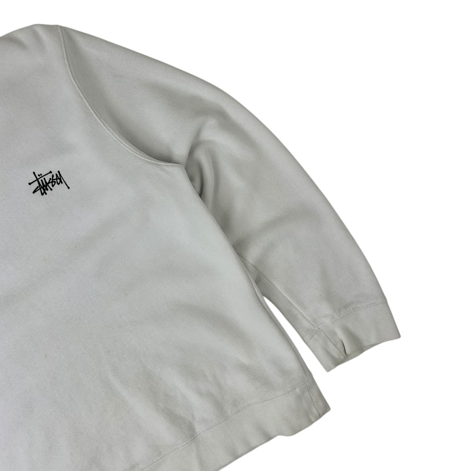 Stussy Basic Stock Logo Crewneck White