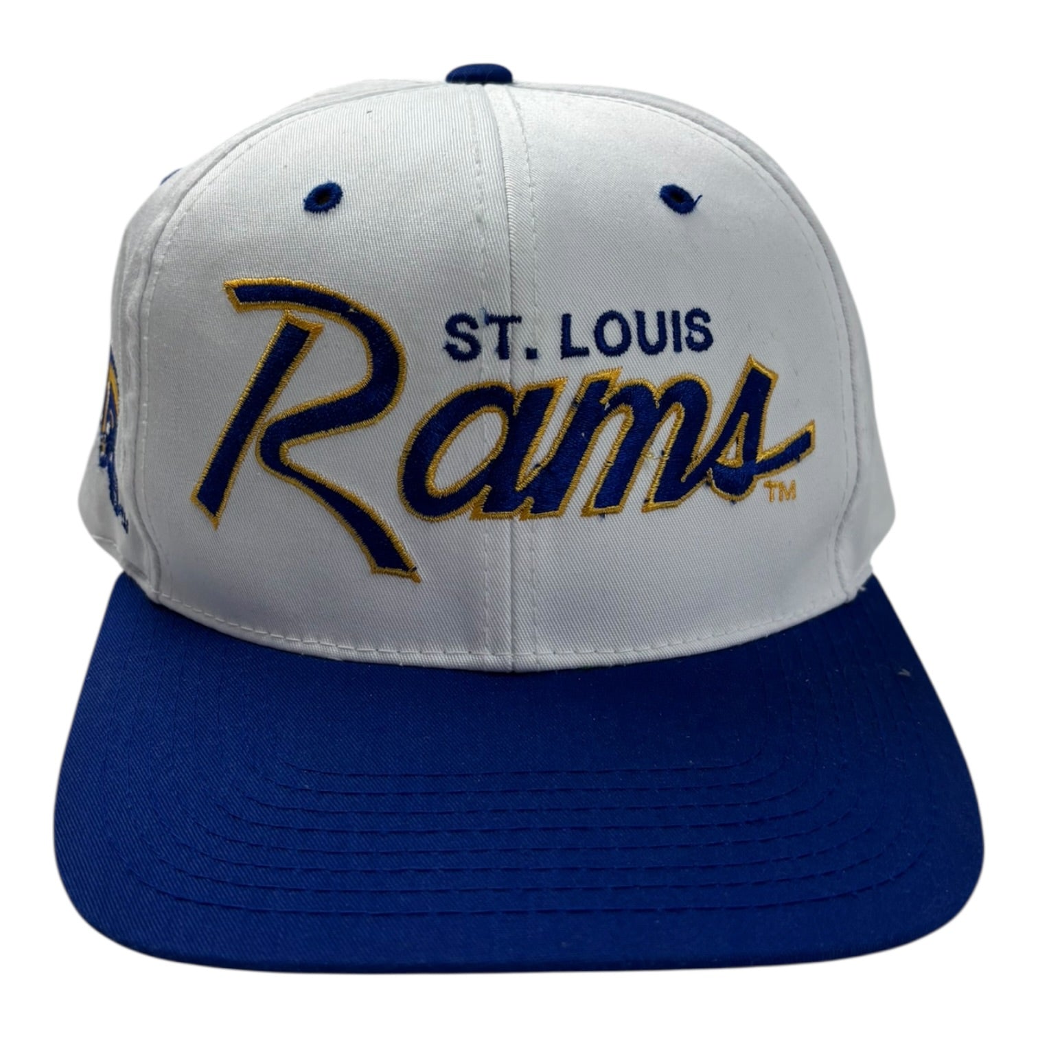 Vintage St Louis Rams Double Line Script Hat by Sports Specialties