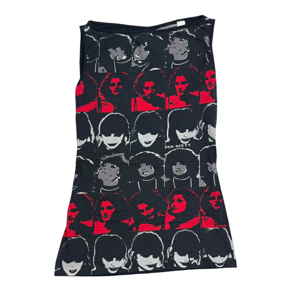 (W) Miss Sixty Pop Art Tank Tee Black