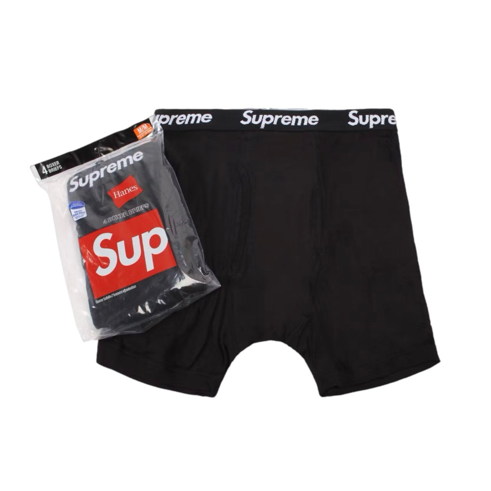 Supreme Hanes Boxer Briefs Black (4 Pack)