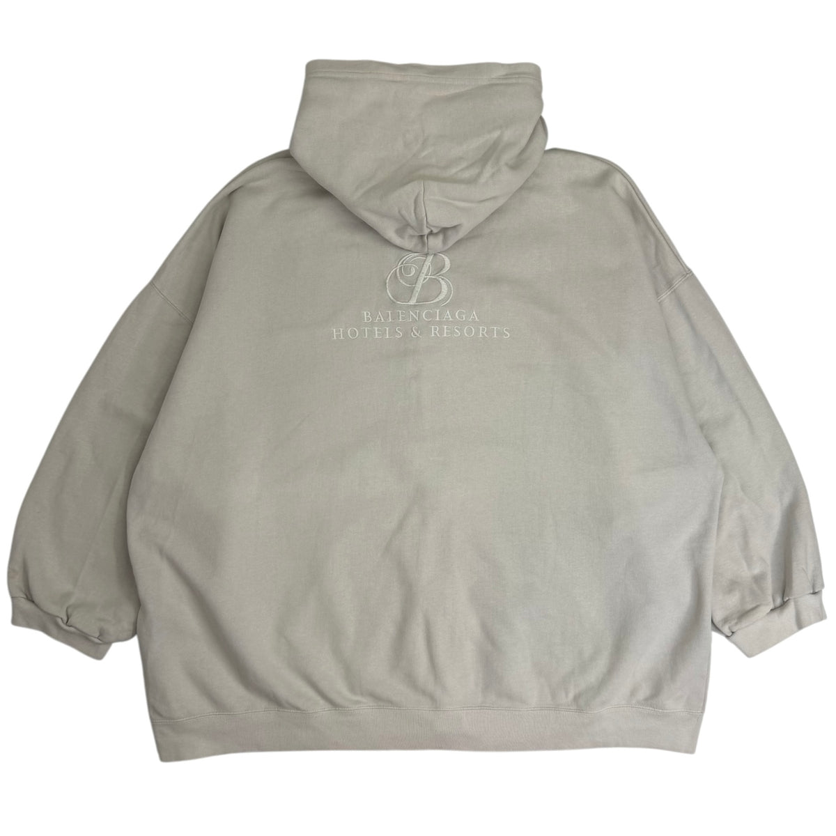 Balenciaga Hotels & Resorts Oversized Zip Up Hoodie Beige