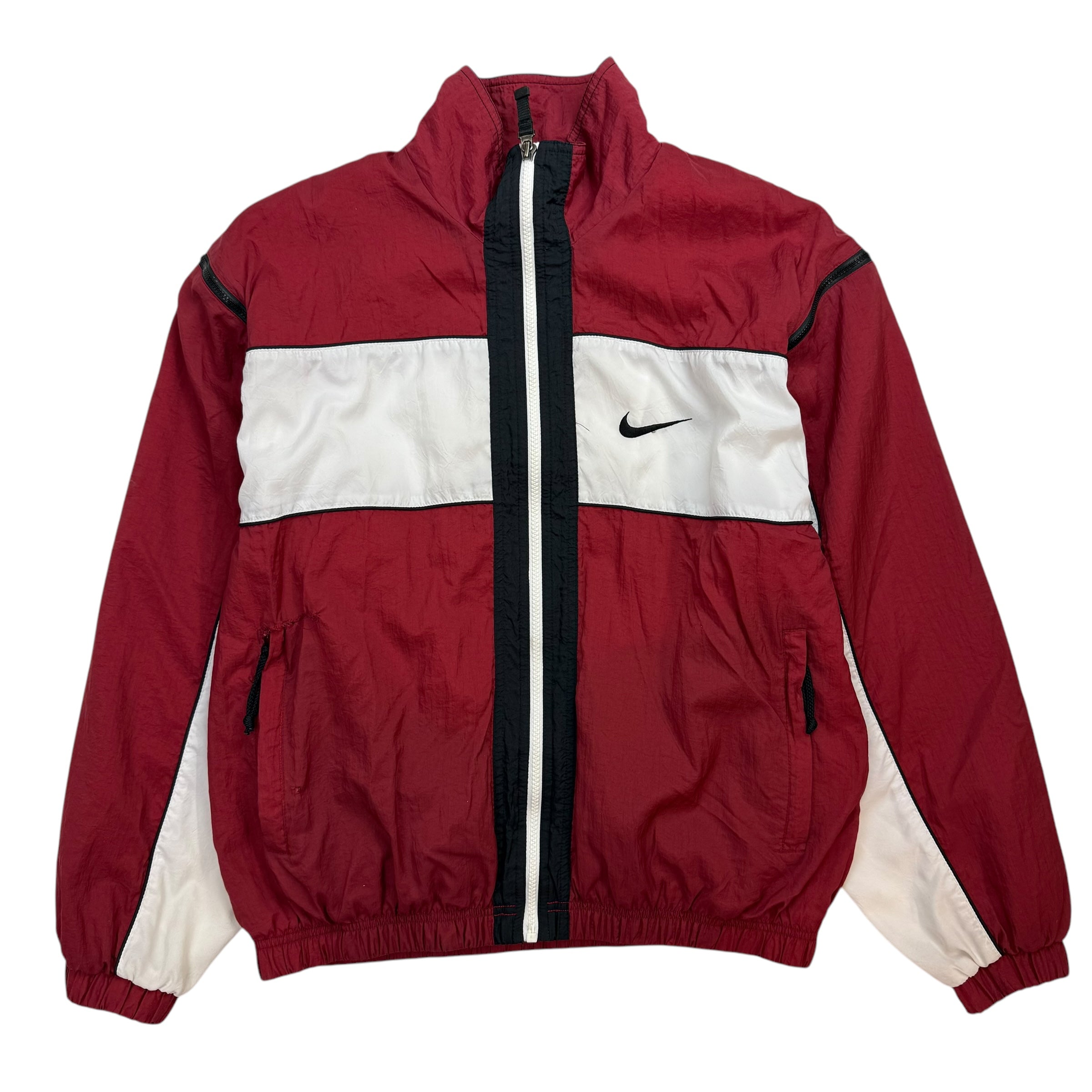 Vintage Nike Removable Sleeve Windbreaker Red/White