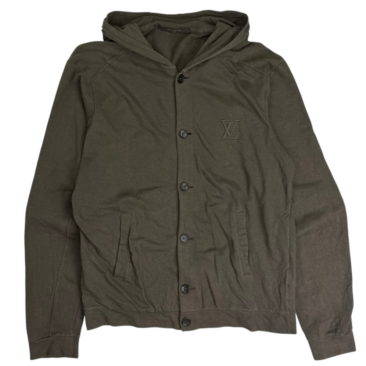 Louis Vuitton Button Up Hooded Cardigan Brown