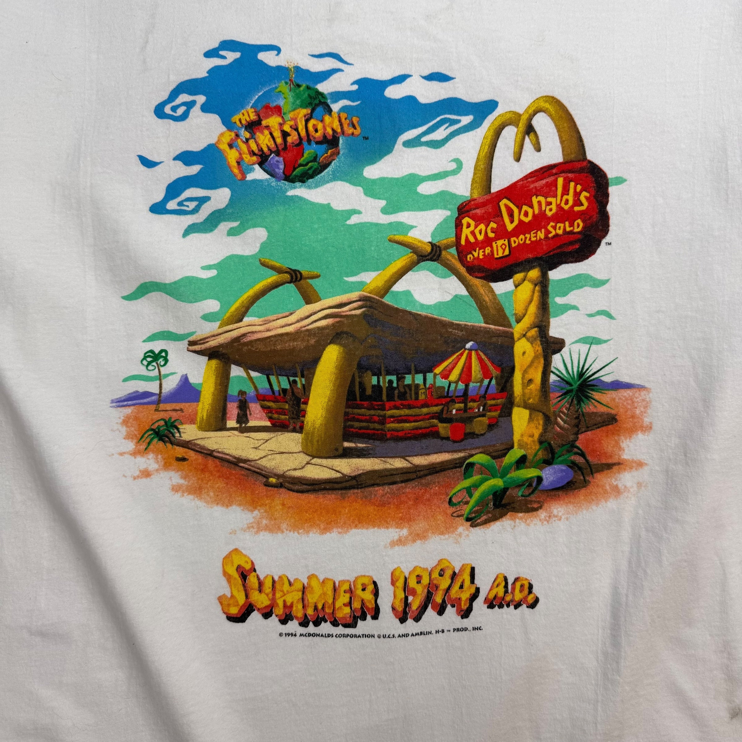 1994 McDonald’s Flinstones RocDonalds Tee White