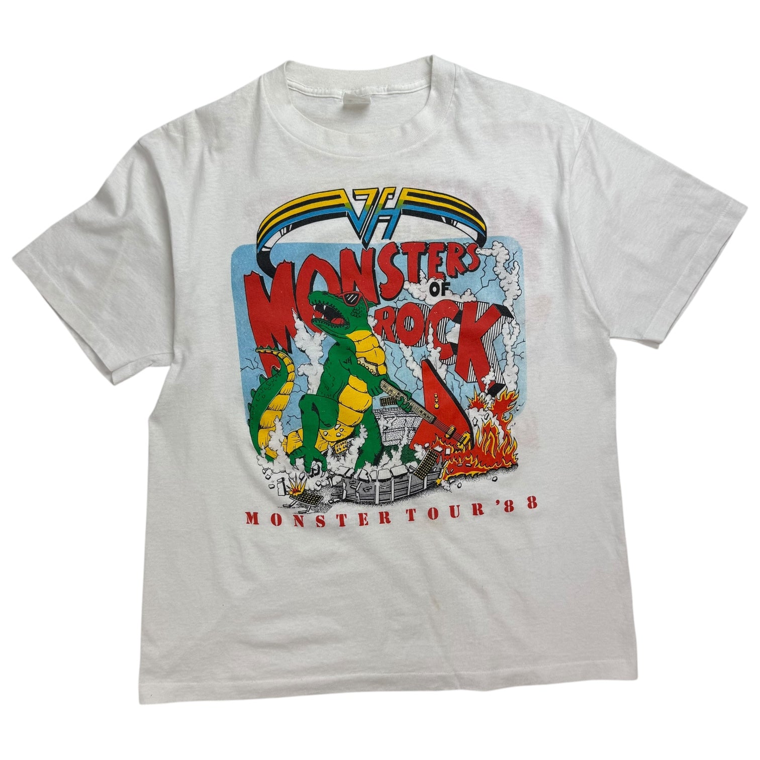 1988 Van Halen Monsters Of Rock Tour Tee White