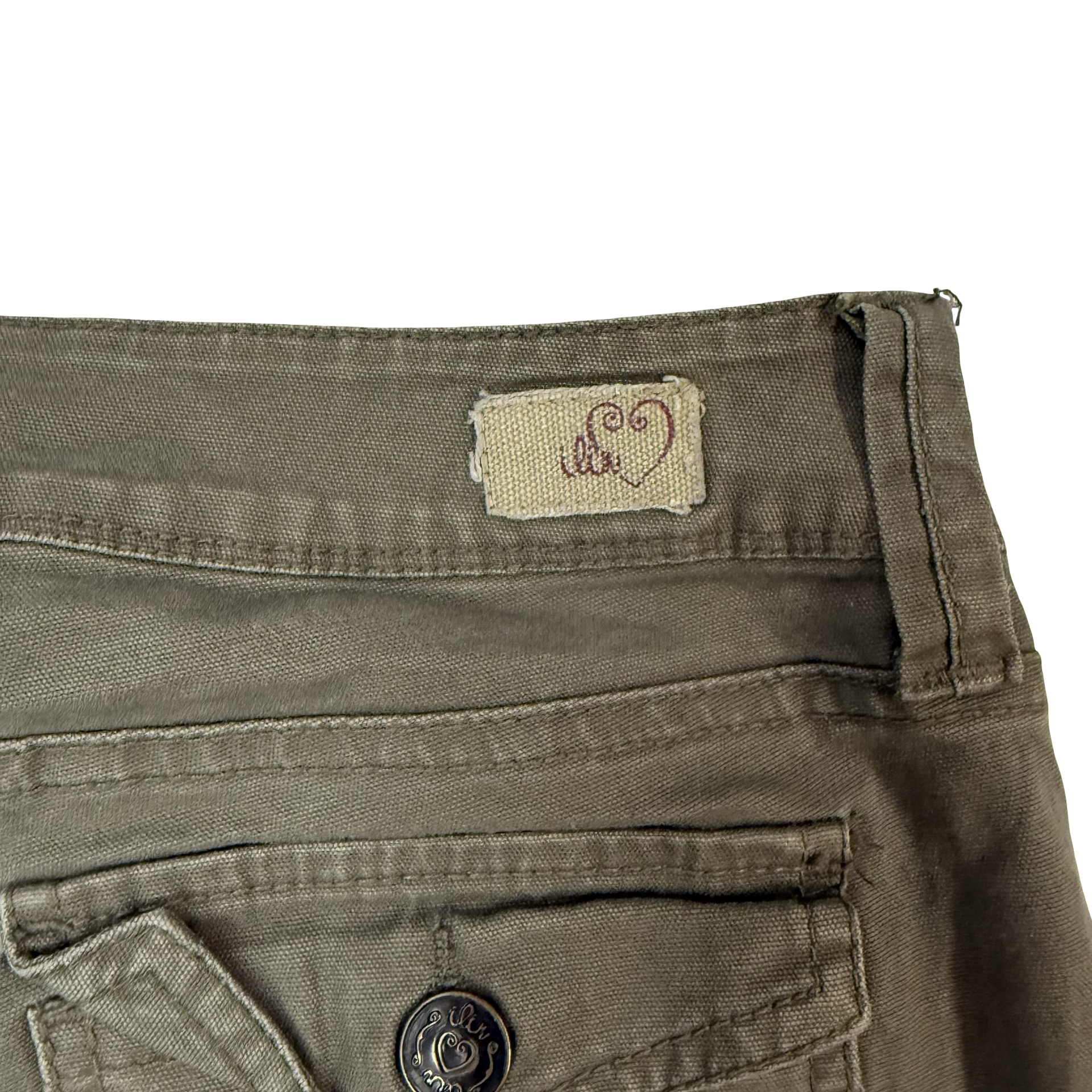 (W) Vintage Flared Denim Pants Green