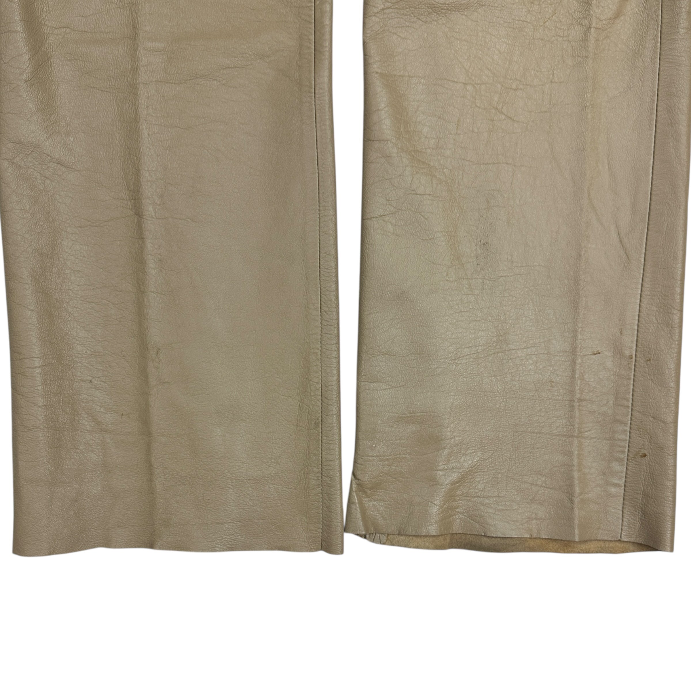 Vintage Armani Leather Pants Sand