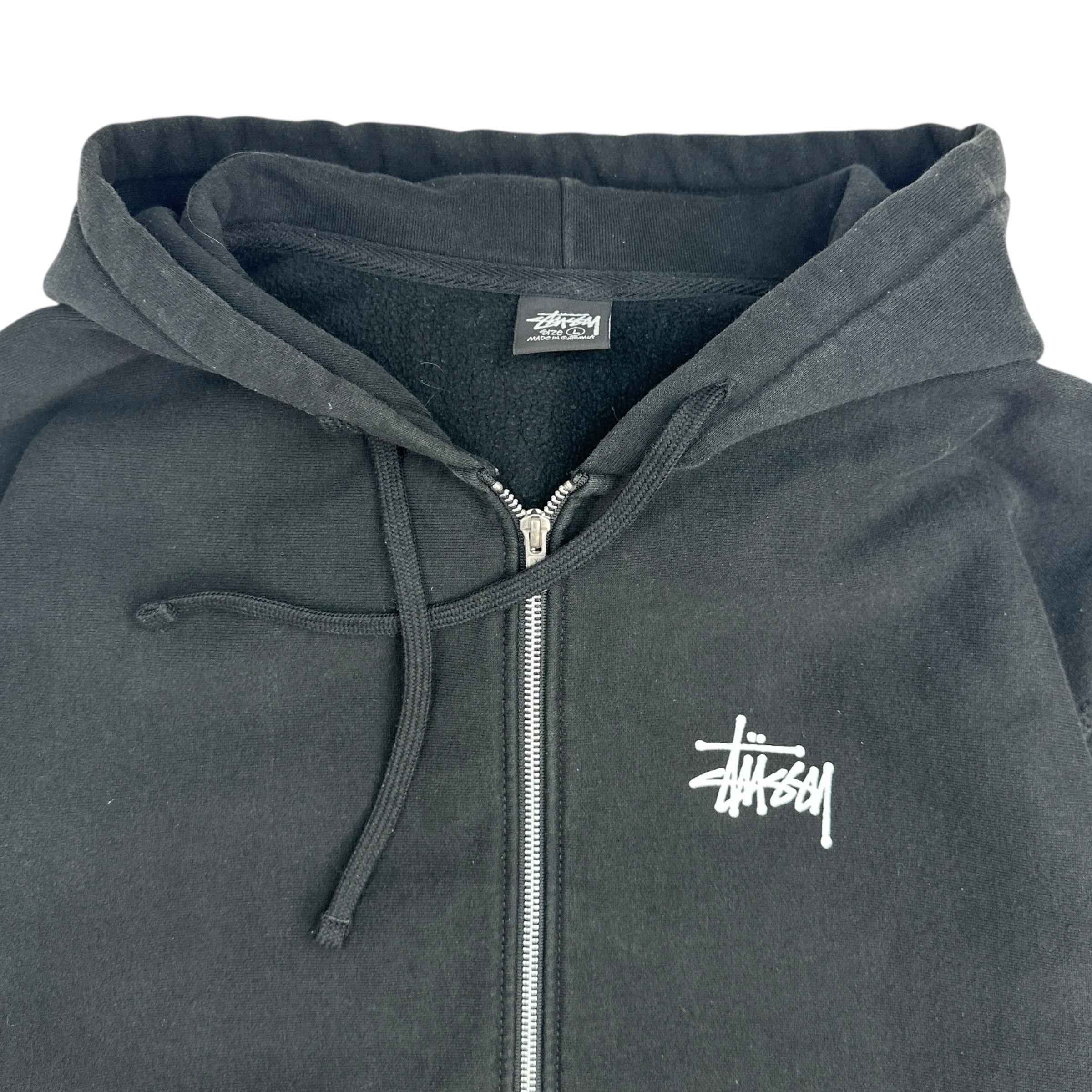 Stussy Classic Logo Zip Up Hoodie Black