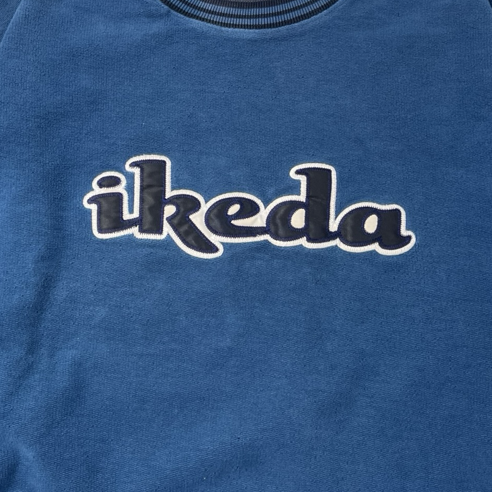 Vintage Ikeda Spellout Terry Crewneck Blue
