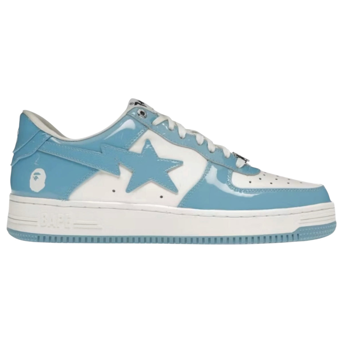 A Bathing Ape Bape Sta Patent Leather Blue White