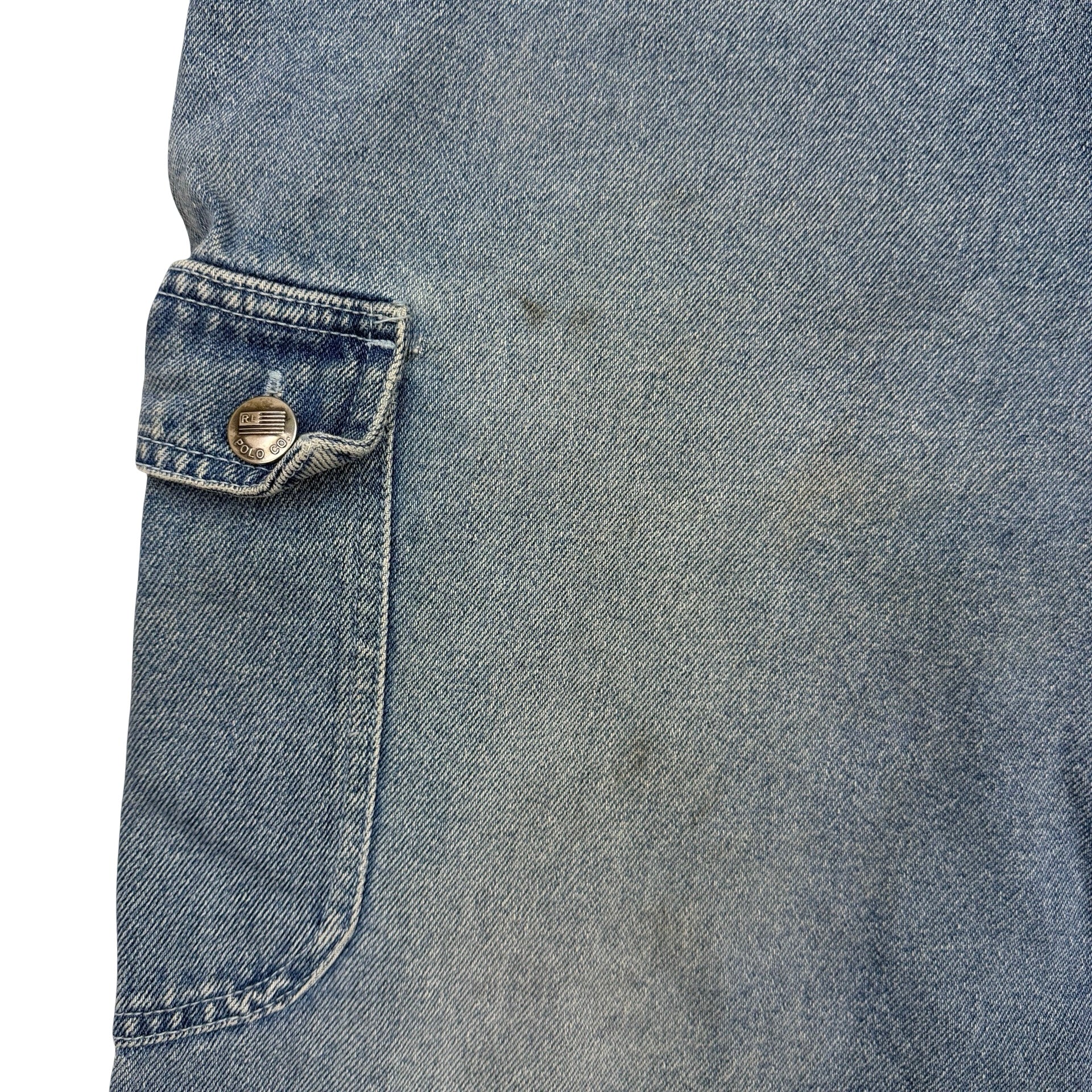 Vintage Polo Ralph Lauren Jeans Flag Denim Shorts Blue
