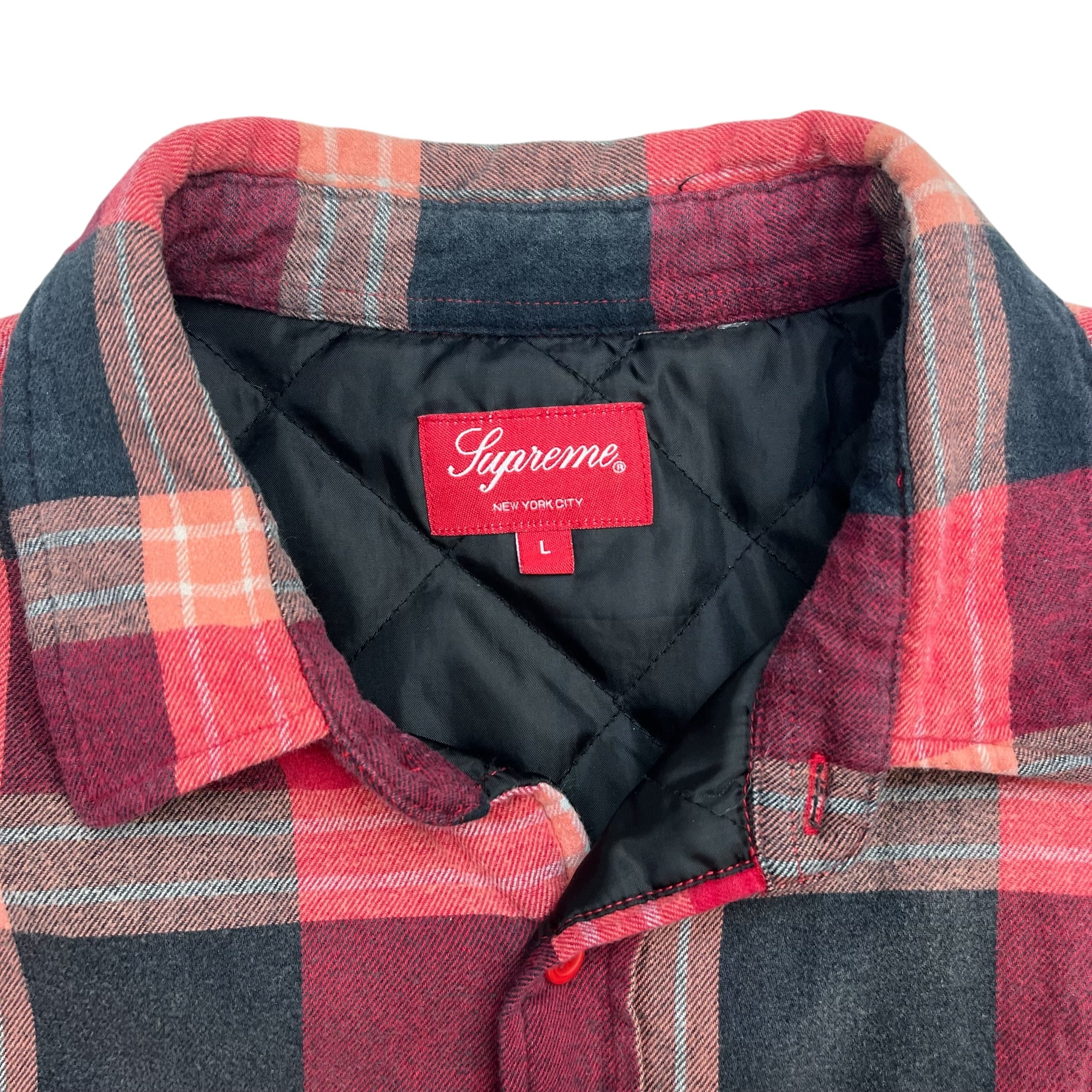 Supreme Quilted Flannel Shirt Red