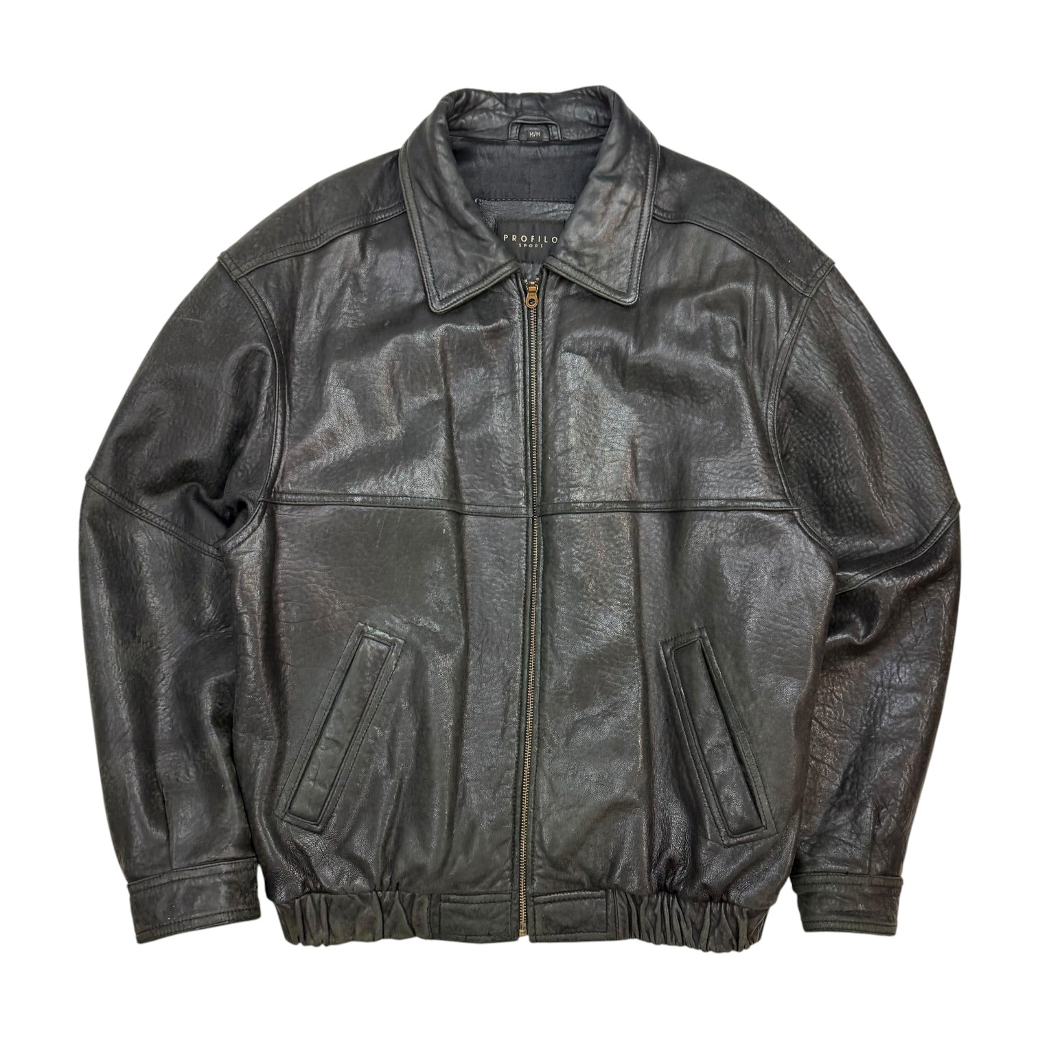 Vintage Profilo Sport Leather Jacket Black