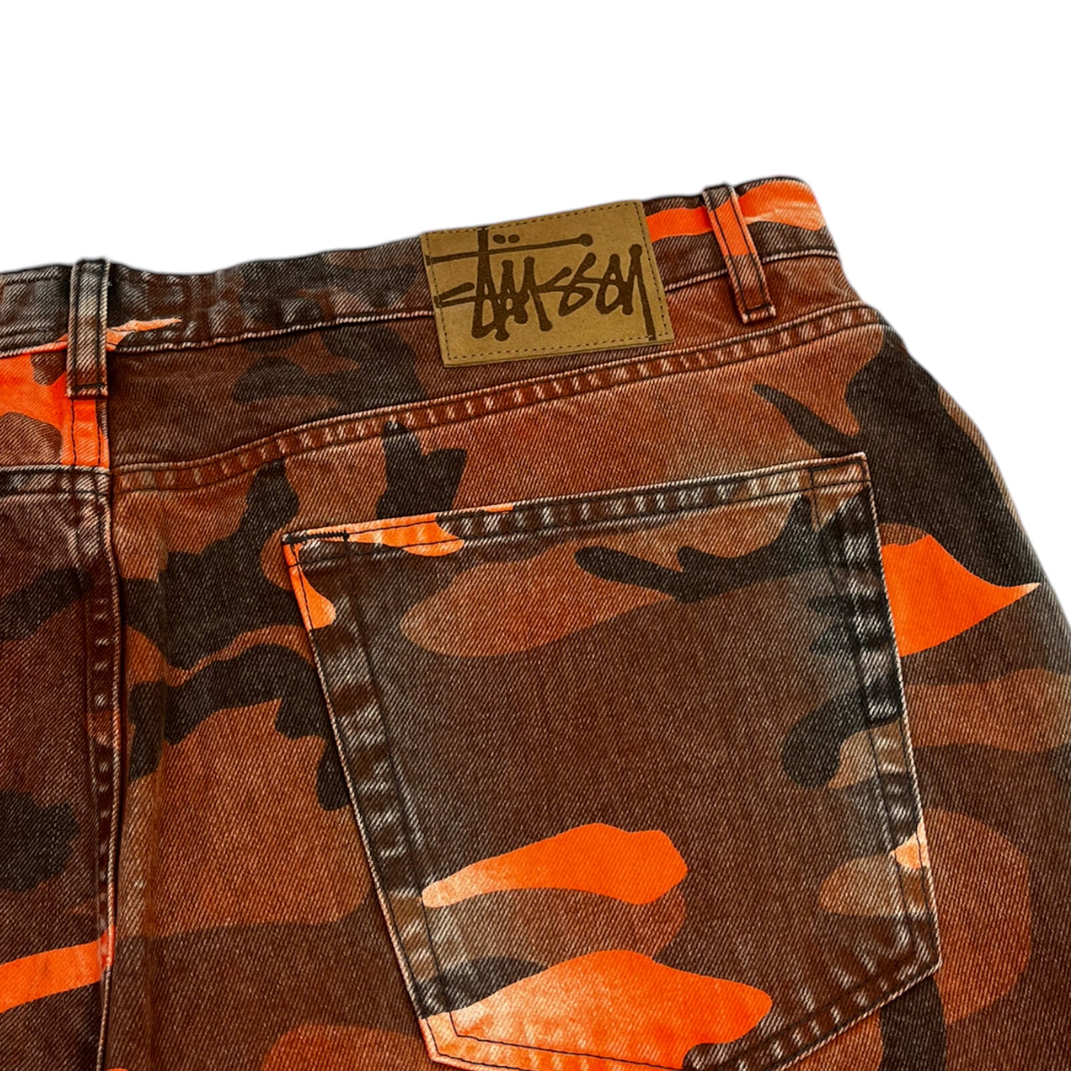 Stussy Spray Dye Big Ol' Jeans Orange Camo