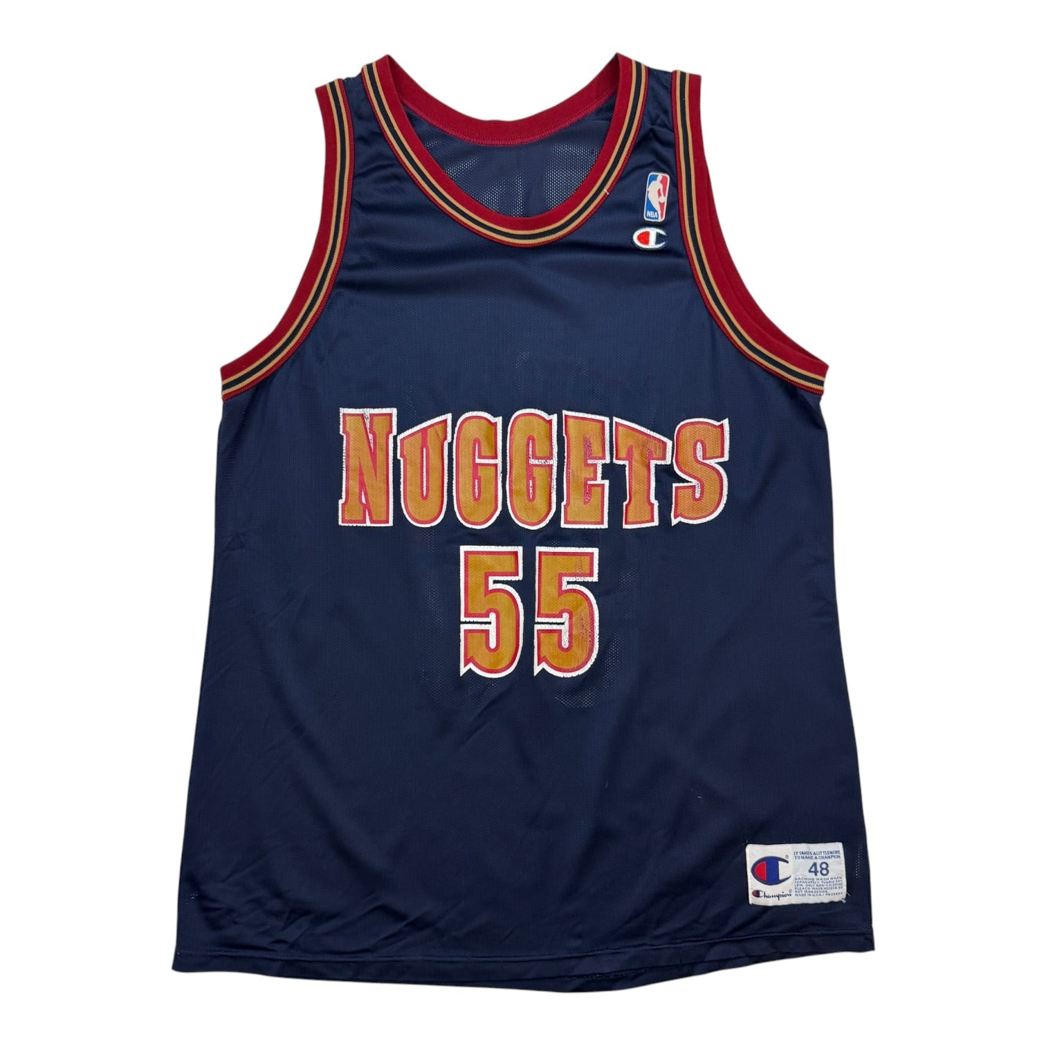 Vintage Champion Denver Nuggets Dikembe Mutombo Jersey Blue