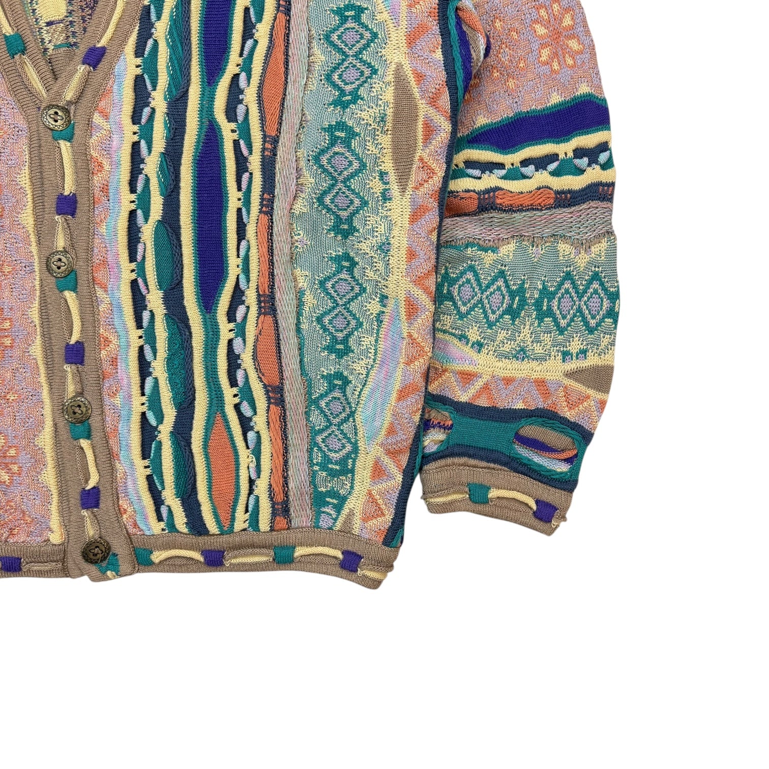 Vintage Tundra Cable Knit Cardigan Multicolour