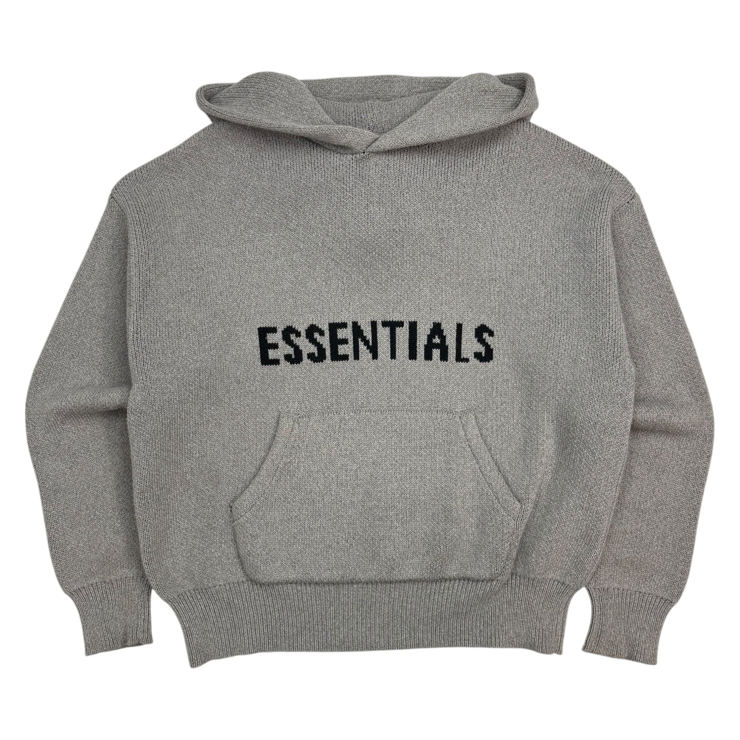 Fear Of God Essentials Knit Pullover Hoodie Dark Heather Oatmeal