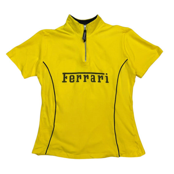 (W) Vintage Ferrari Quarter Zip Top Yellow