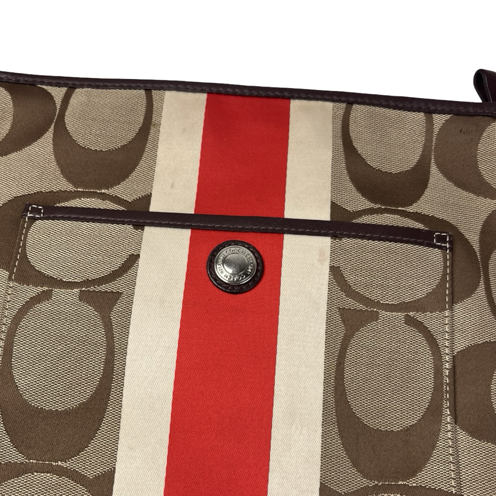 (W) Y2K Coach Hamptons Signature Stripe Bag