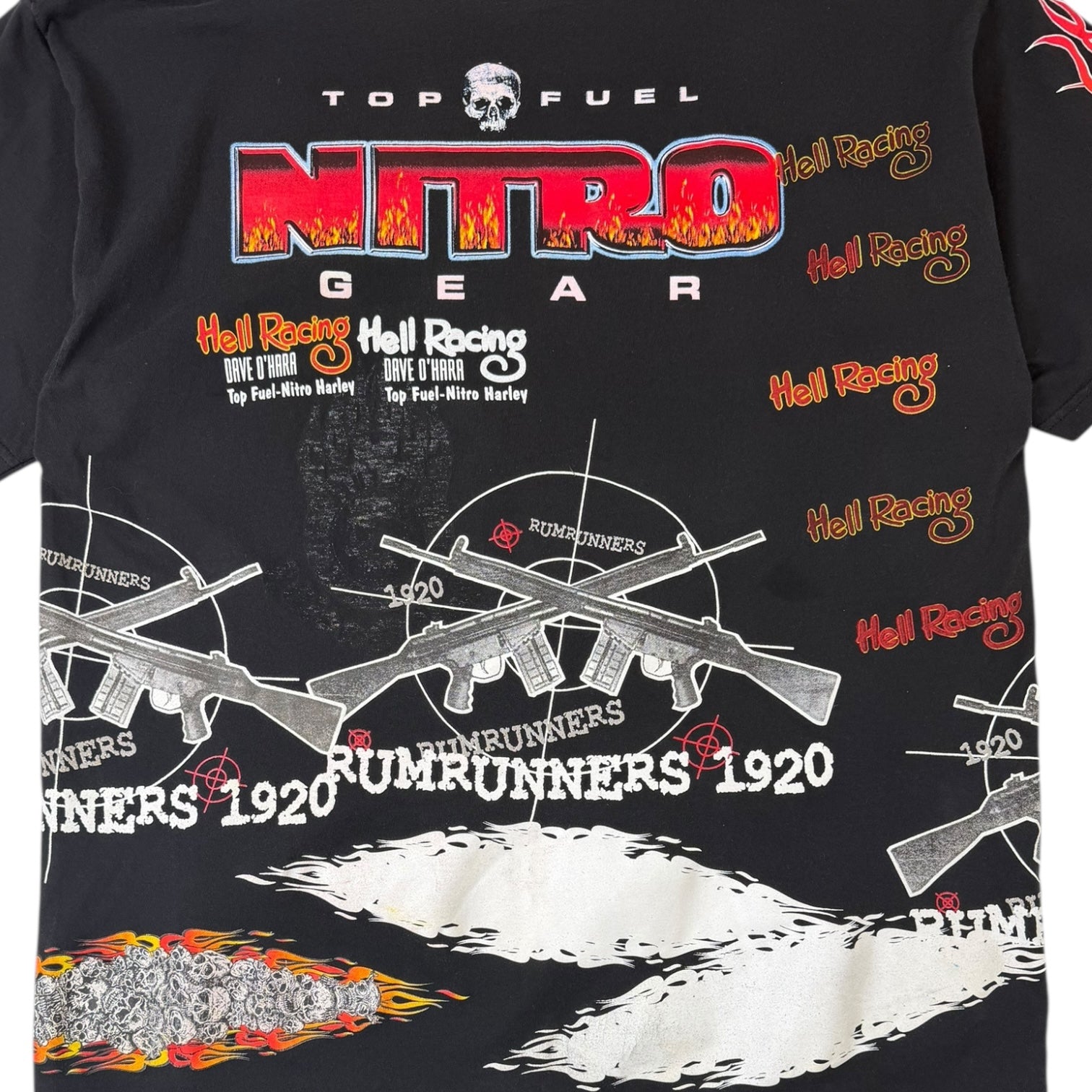 Vintage Hell Racing Rumrunners 1920 Graphic T-Shirt Black
