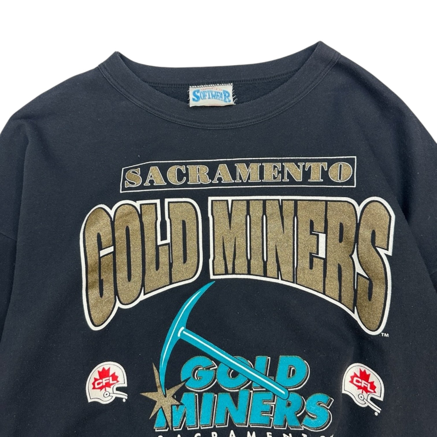 Vintage Sacramento Gold Miners CFL Crewneck Black