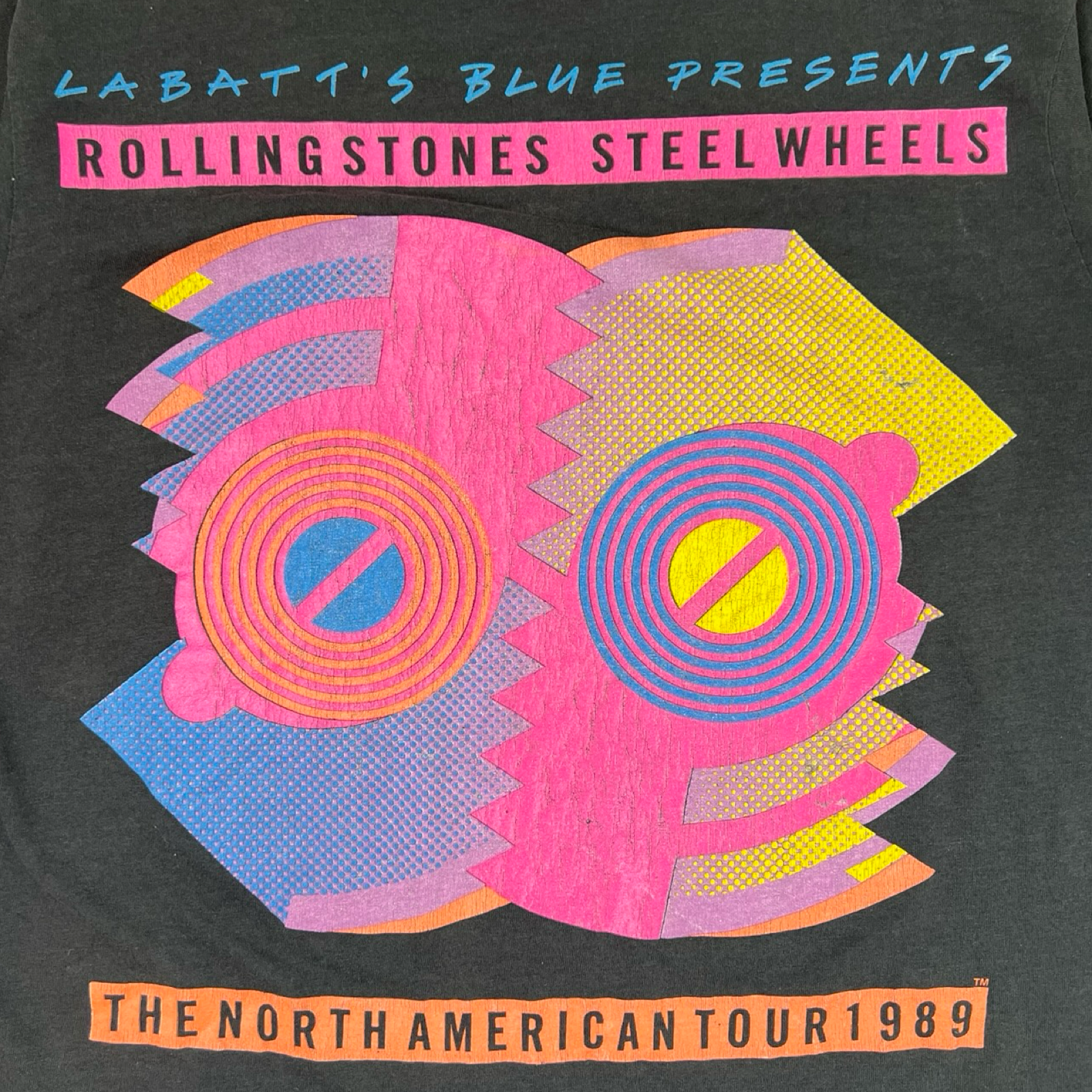 Vintage 1989 Rolling Stones “Steel Wheels” North American Tour T-Shirt Black