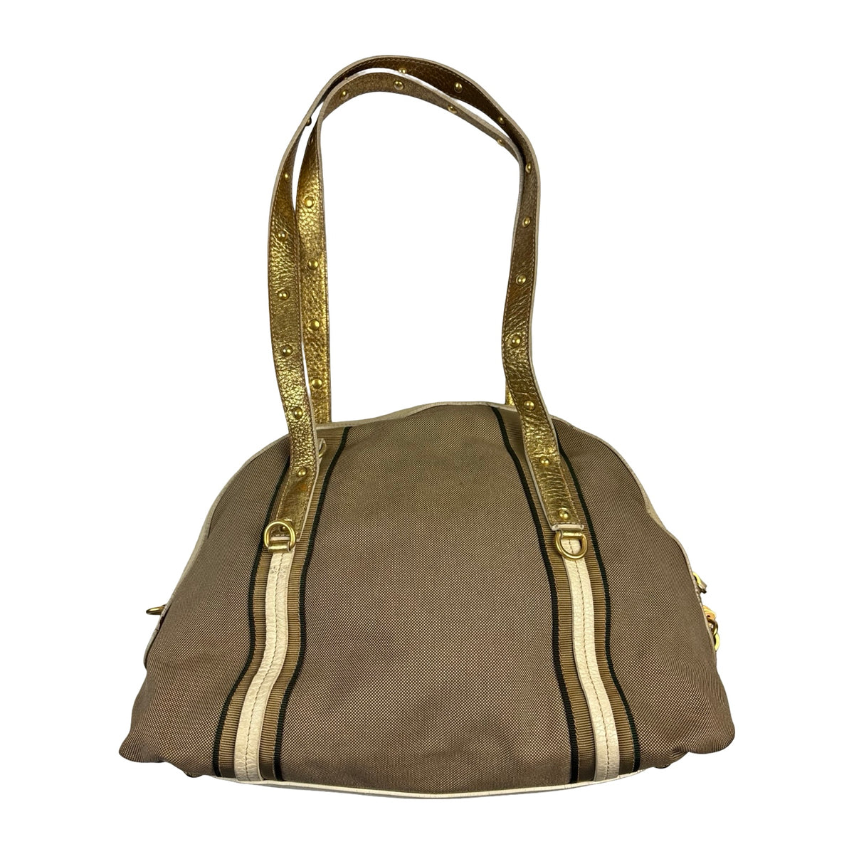 Prada Canapa Logo Canvas and Leather Handbag