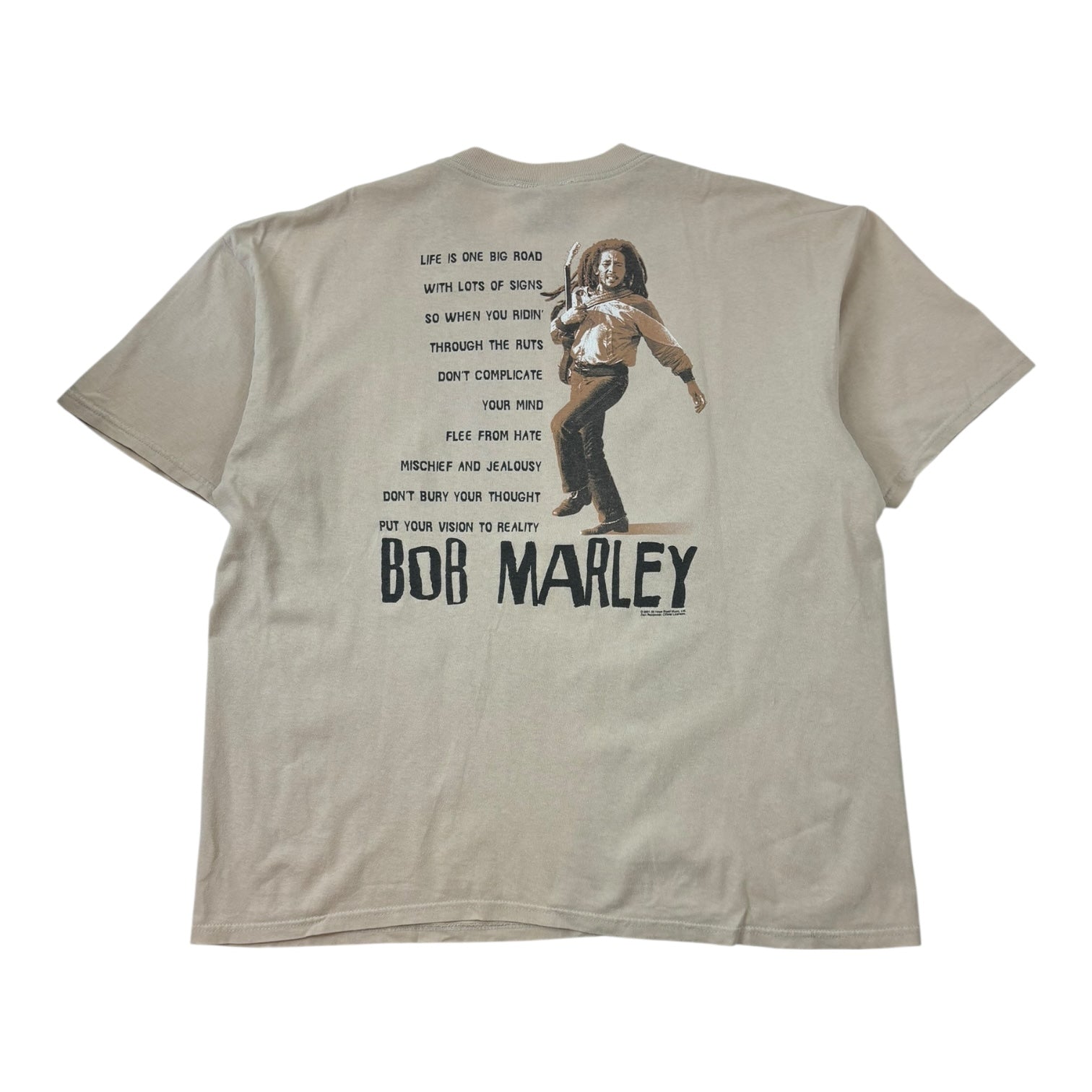 Vintage 2001 Bob Marley “Wake Up and Live” T-Shirt Tan