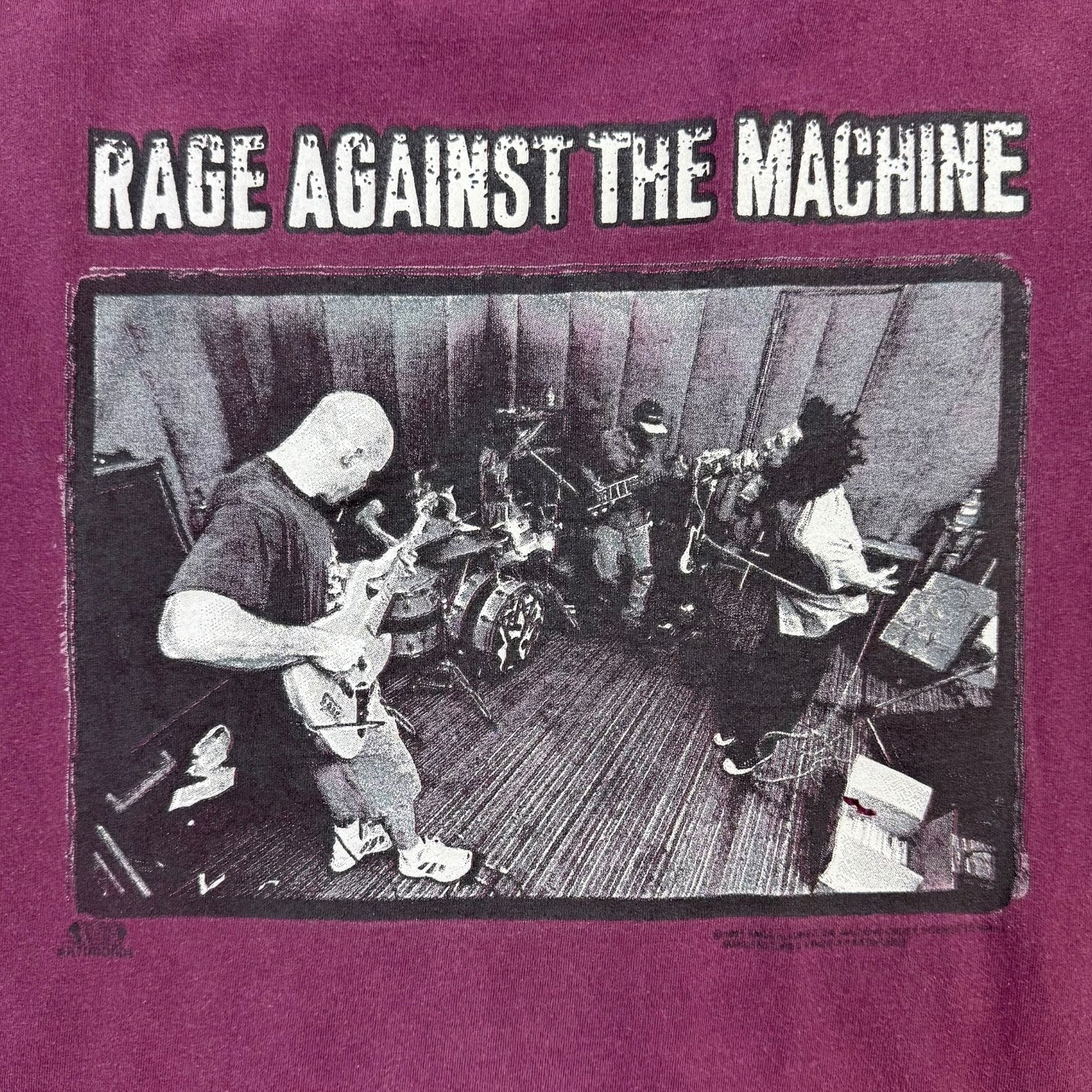Vintage Rage Against The Machine Tee Maroon