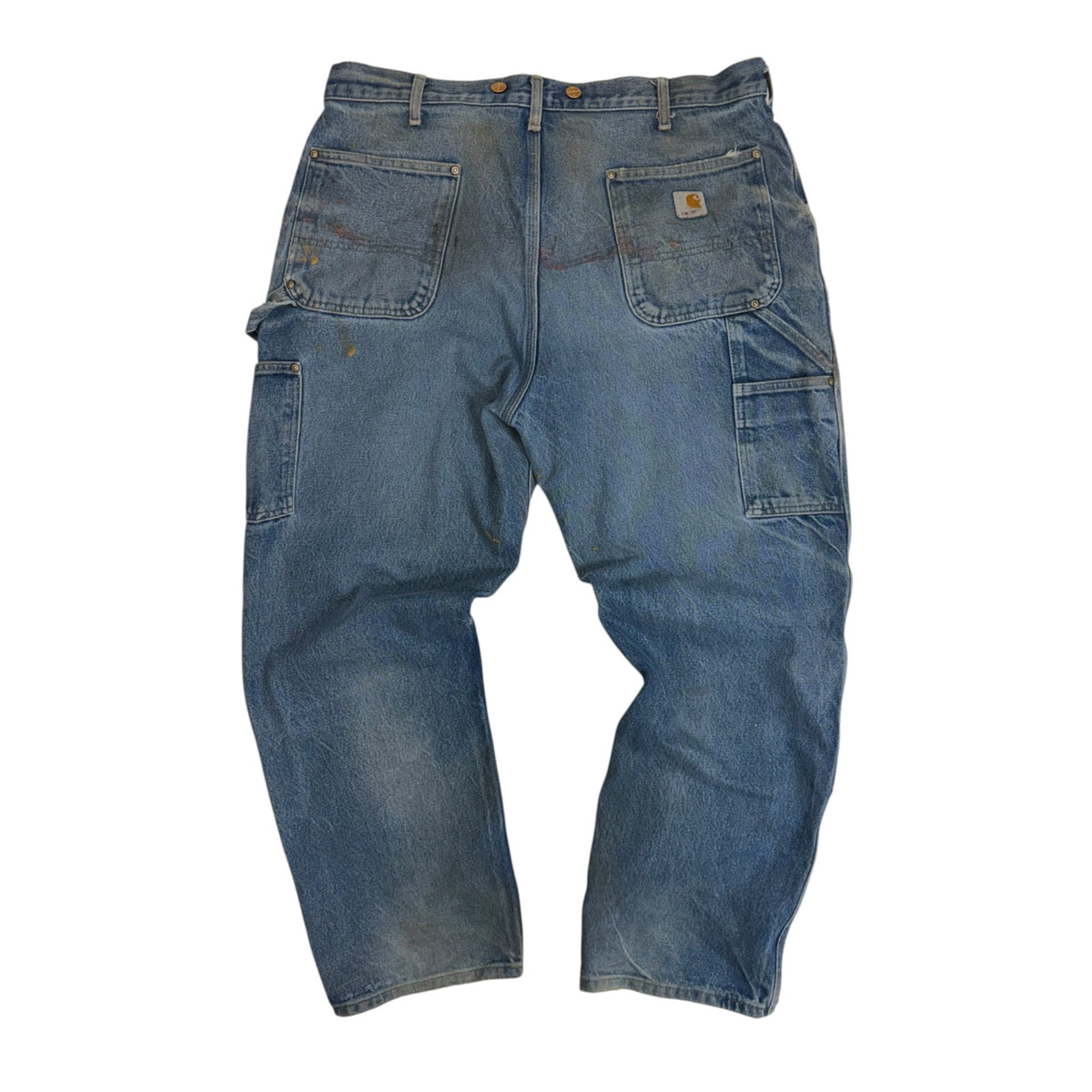 Vintage Carhartt Distressed Double Knee Denim Jeans Medium Wash