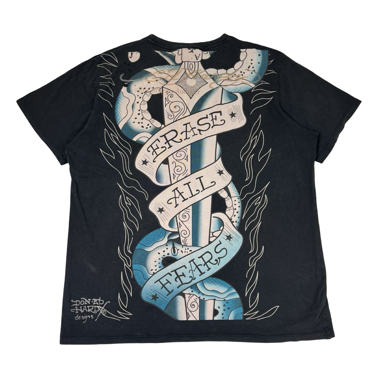 Y2K vintage Ed Hardy Erase All Eagle & Dagger T-Shirt