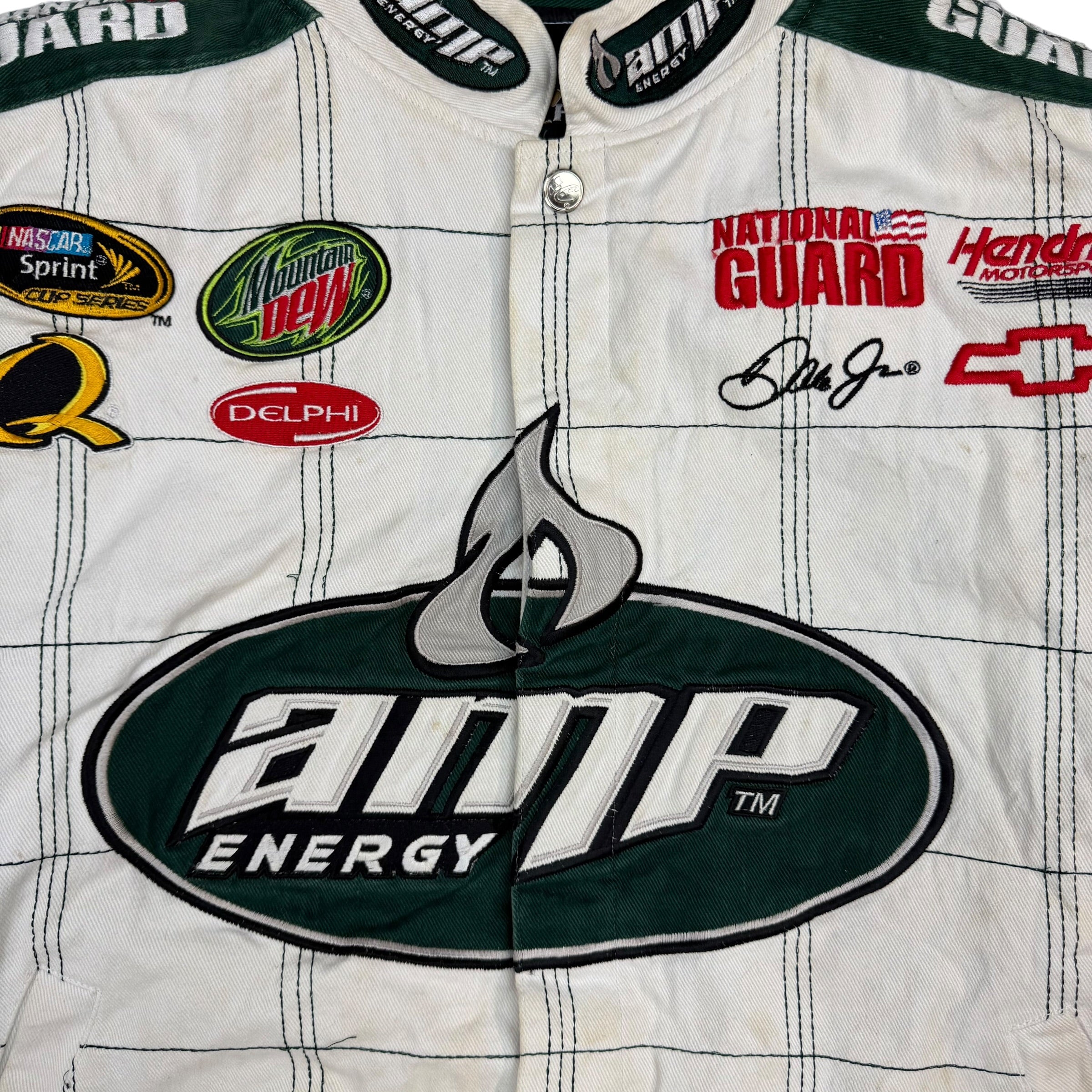 Vintage Dale Earnhardt Jr Chase Authentics Drivers Line AMP Energy National Guard Jacket White