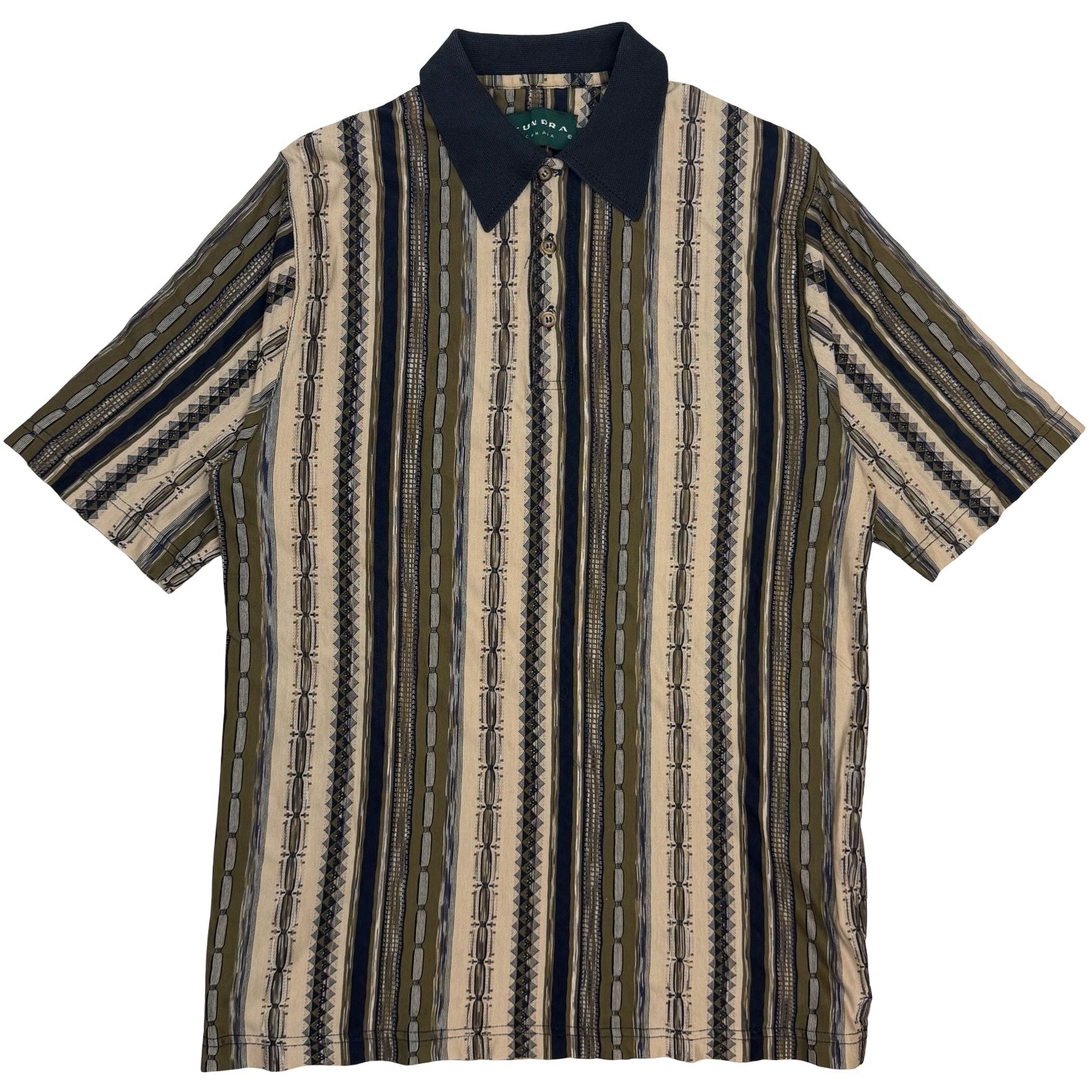 Vintage Tundra Striped Polo Shirt Brown
