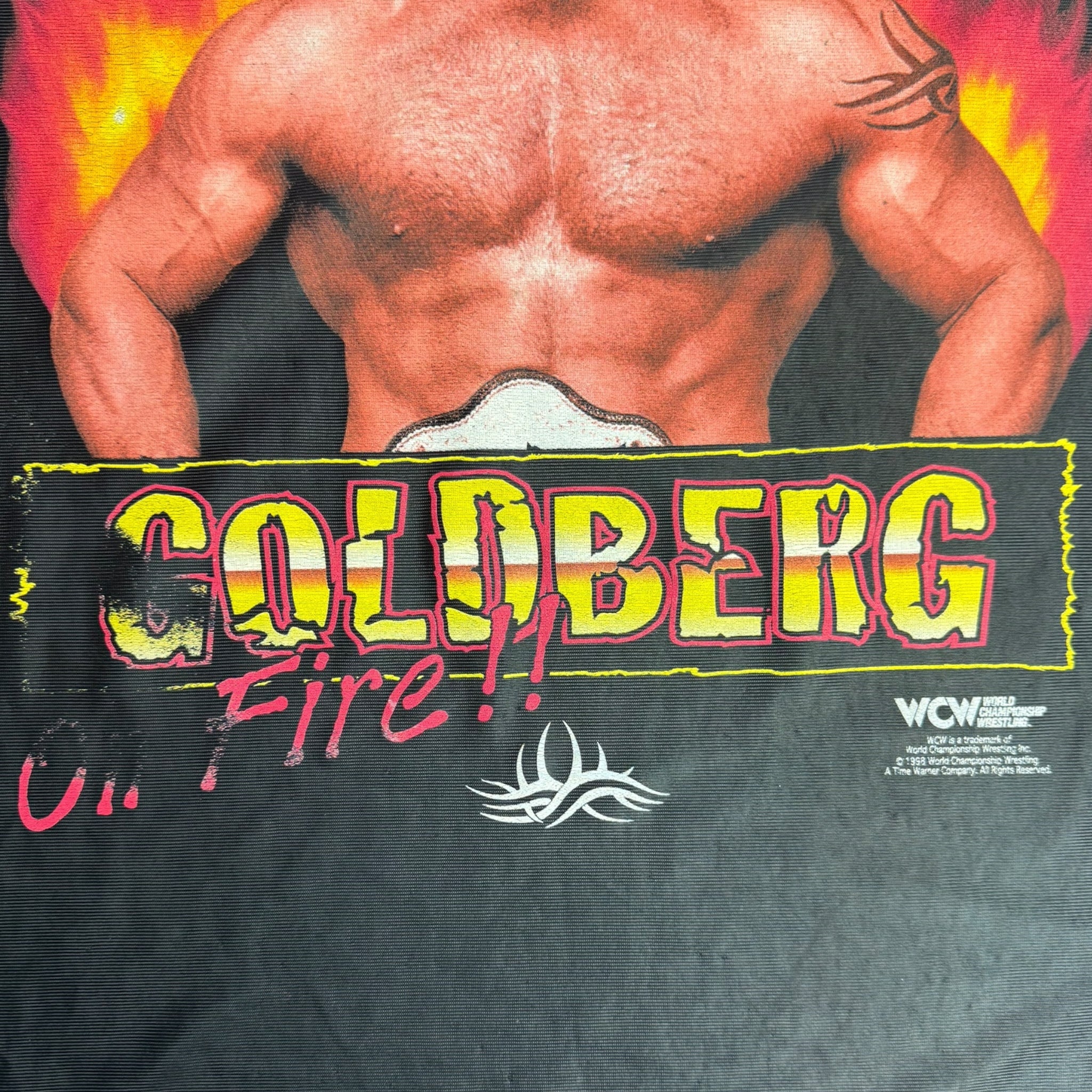 1998 Goldberg On Fire WCW Jersey T-Shirt