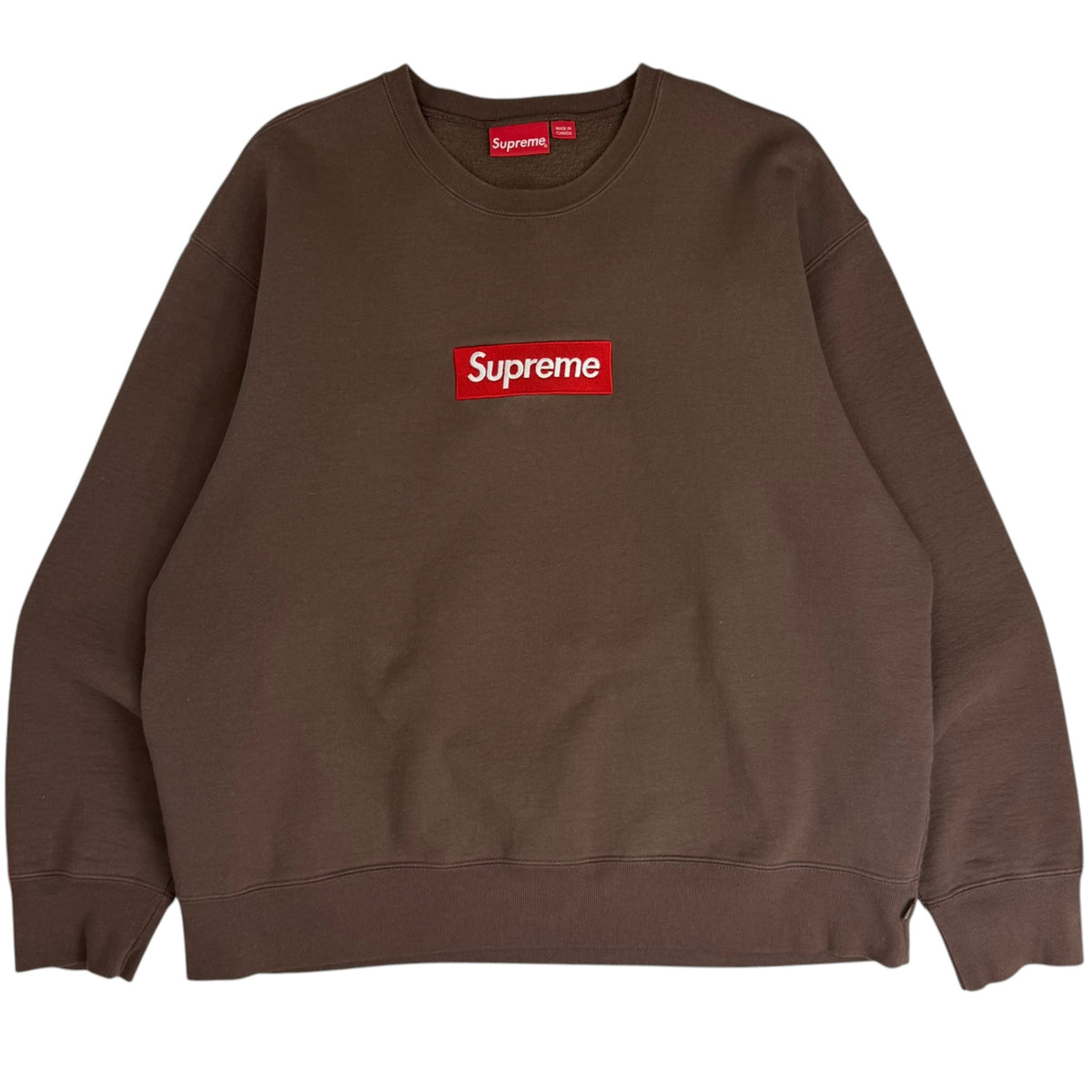 FW22 Supreme Box Logo Crewneck Brown